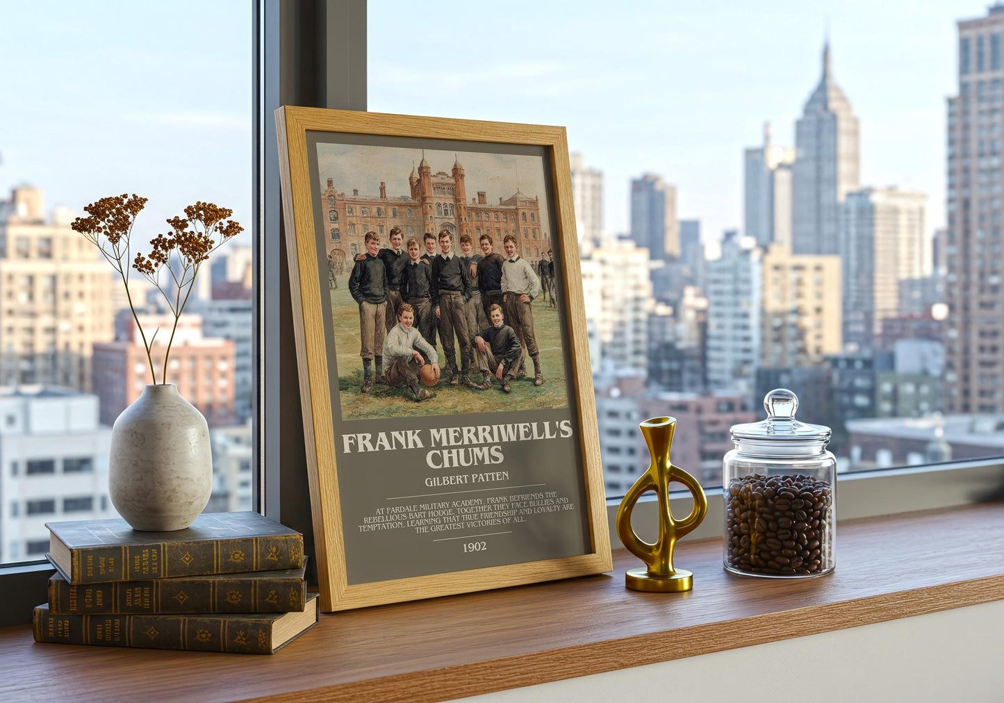 Frank Merriwell's Chums bookish book poster framed on wall – adventure wall art