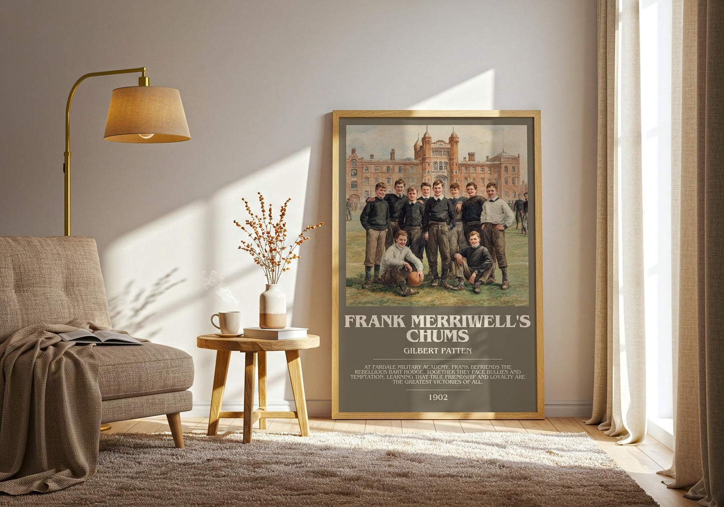 Frank Merriwell's Chums bookish print on bookshelf – Gilbert Patten fan gift