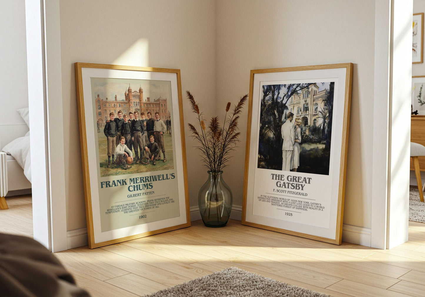 Frank Merriwell's Chums bookish poster paired in gallery wall – literary art prints