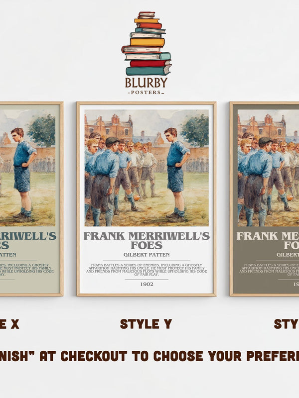 Frank Merriwell's Foes bookish poster colour and style options – Gilbert Patten book art