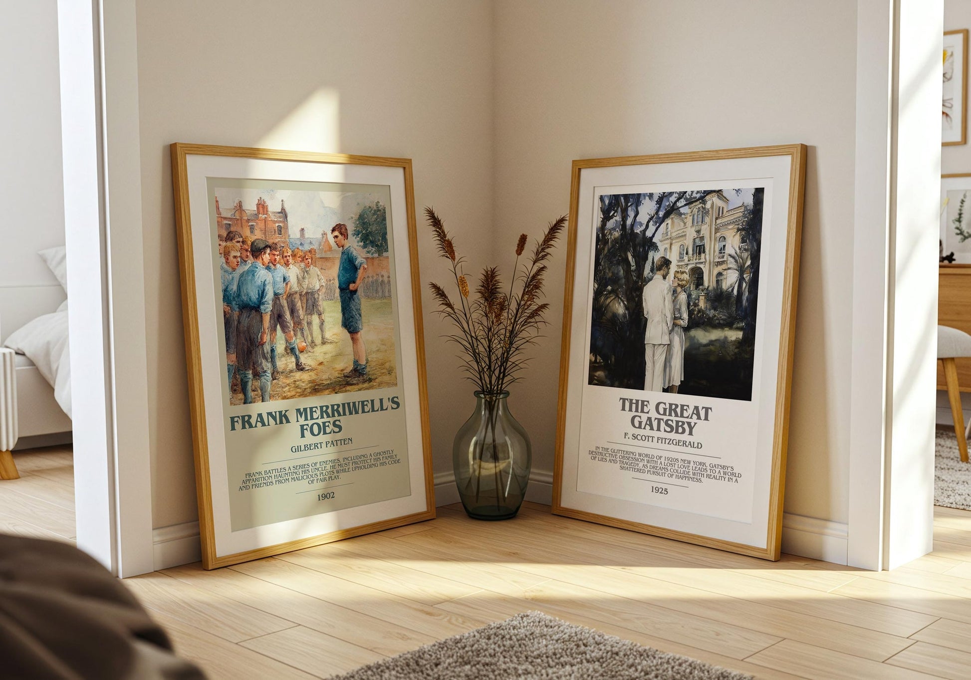 Frank Merriwell's Foes bookish poster paired in gallery wall – literary art prints