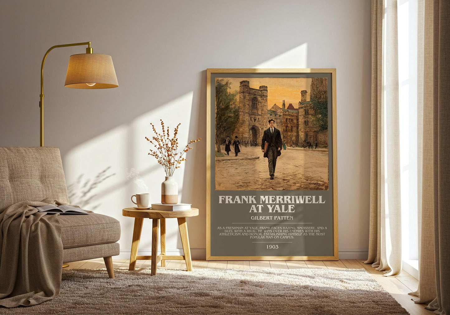 Frank Merriwell At Yale bookish print on bookshelf – Gilbert Patten fan gift