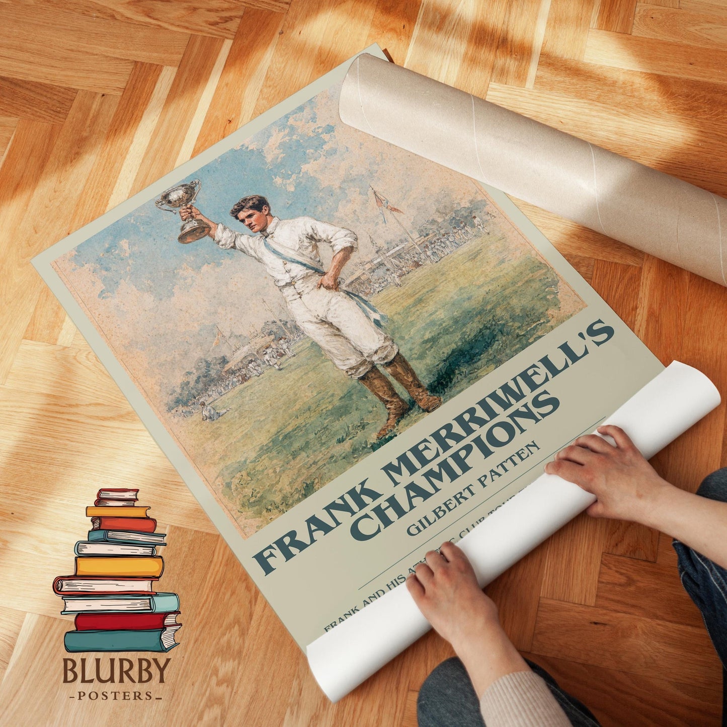 Frank Merriwell's Champions book poster packaging – museum-quality print rolled in protective tube