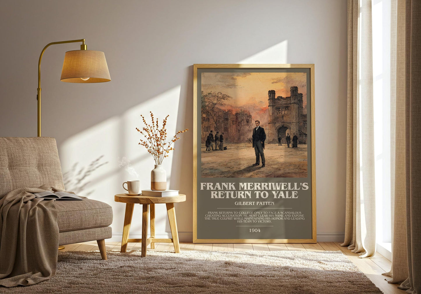 Frank Merriwell's Return To Yale bookish print on bookshelf – Gilbert Patten fan gift