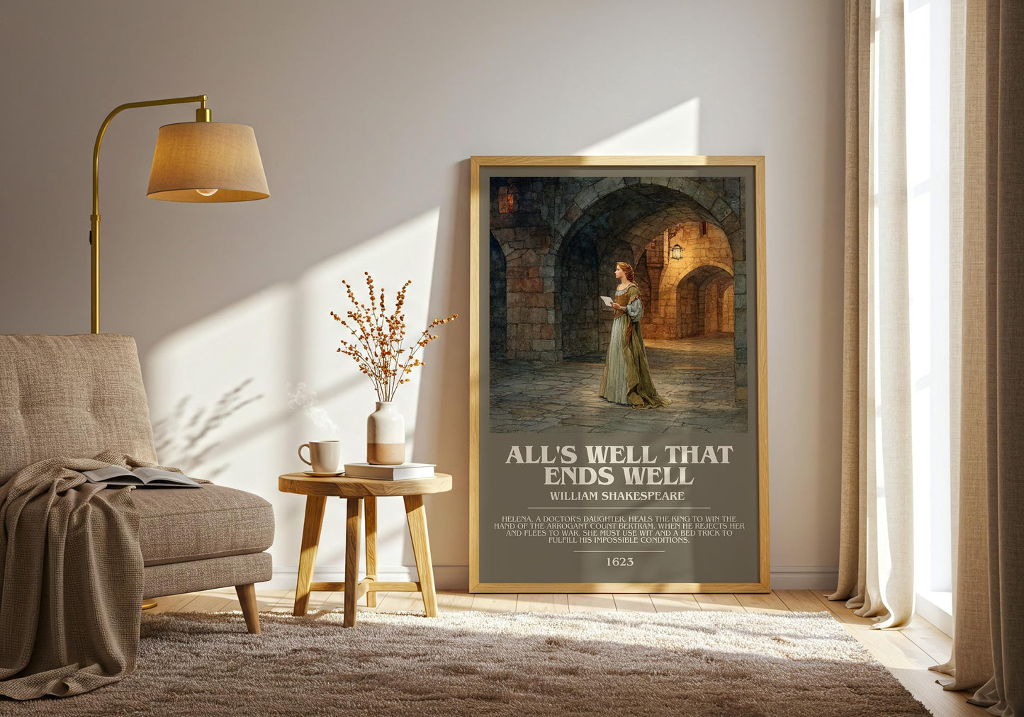 All's Well That Ends Well by William Shakespeare | Book Poster | Literary Art Gift For Book Lover | Novel Inspired Wall Art | Free Delivery