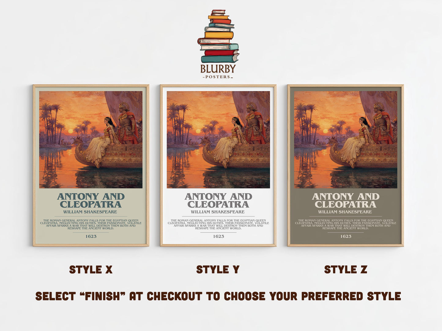 Antony and Cleopatra by William Shakespeare | Book Poster | Literary Art Gift For Book Lover | Novel Inspired Wall Art | Free Delivery