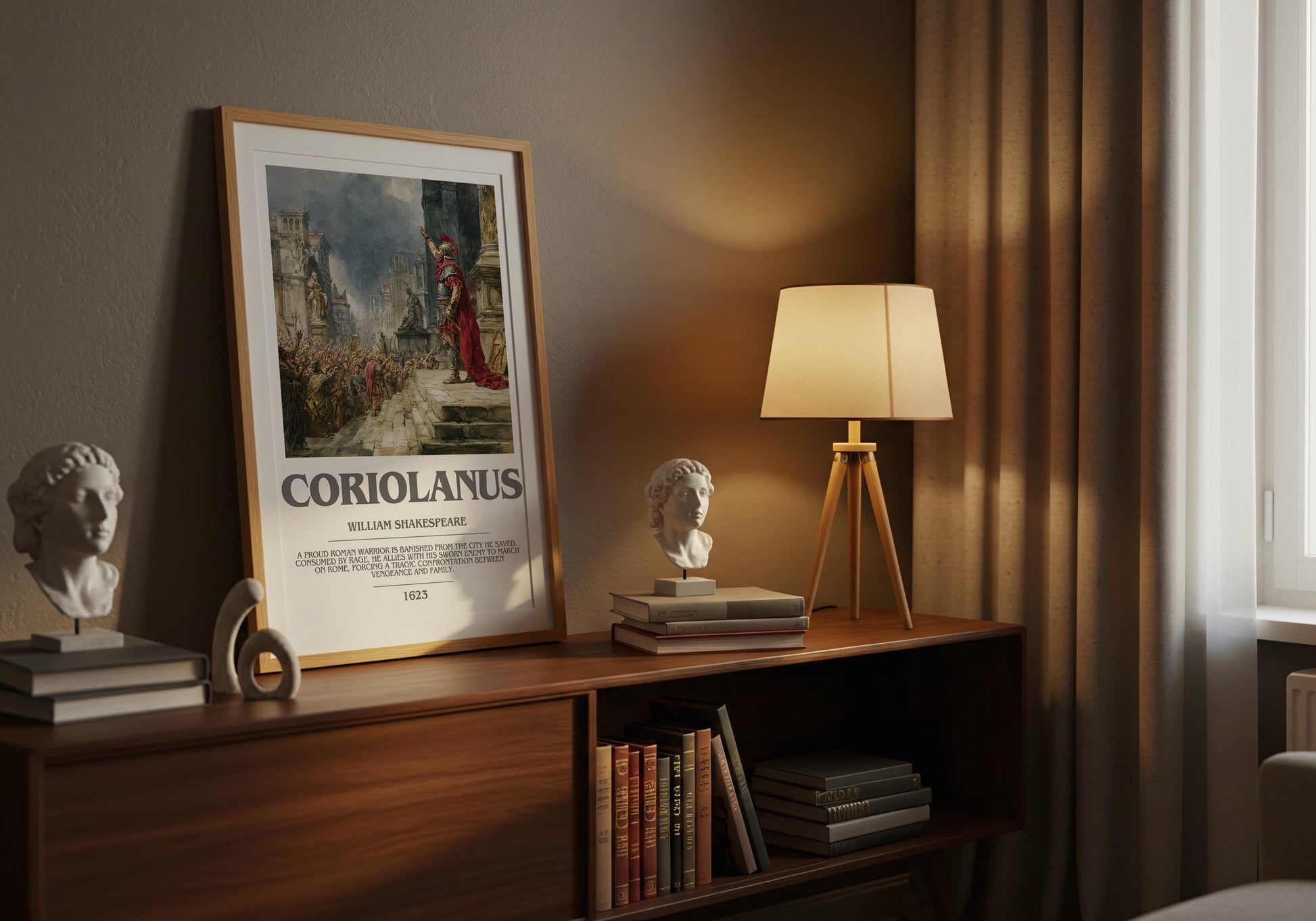 Coriolanus by William Shakespeare | Book Poster | Literary Art Gift For Book Lover | Novel Inspired Wall Art | Free Delivery