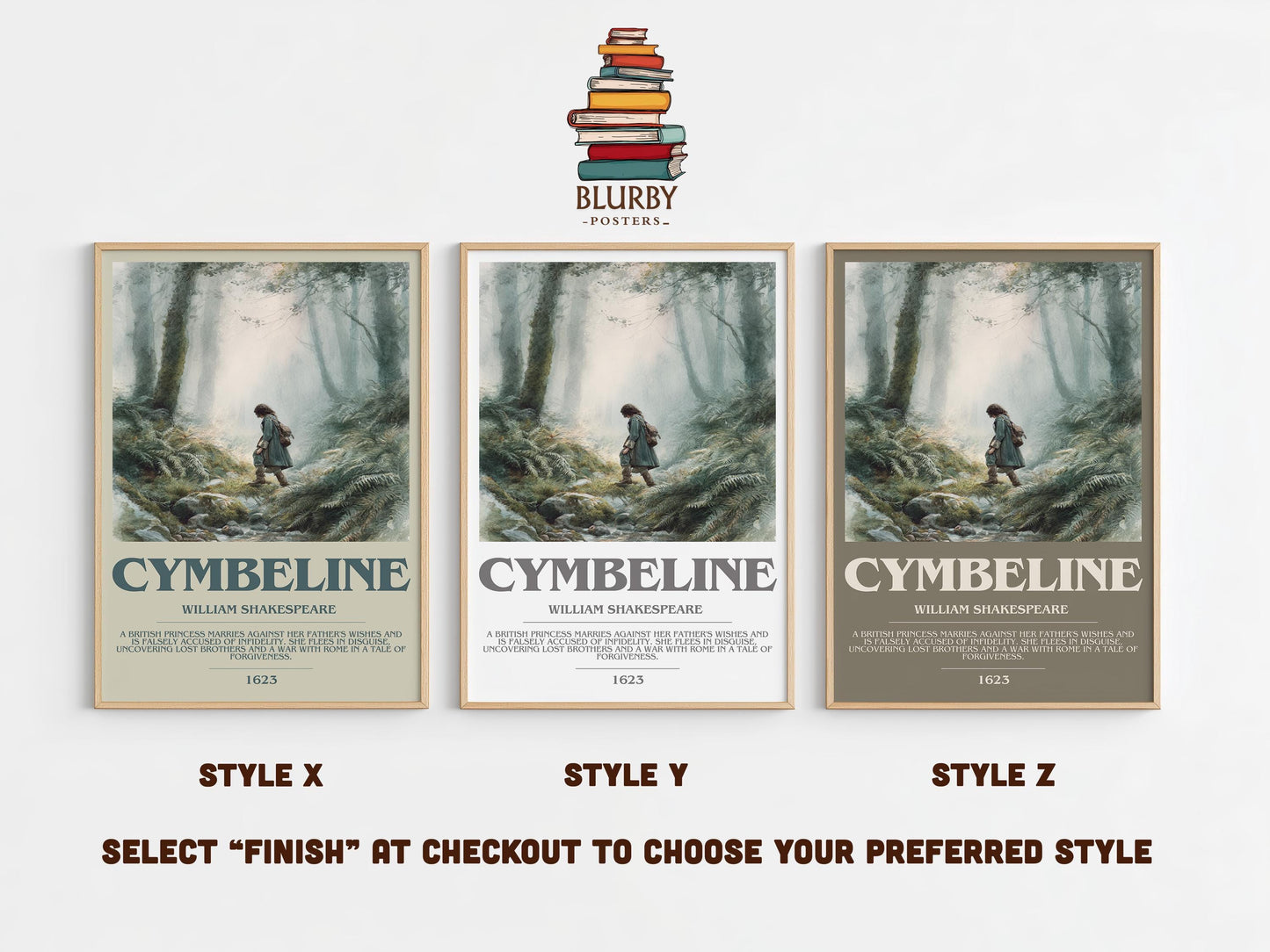 Cymbeline by William Shakespeare | Book Poster | Literary Art Gift For Book Lover | Novel Inspired Wall Art | Free Delivery