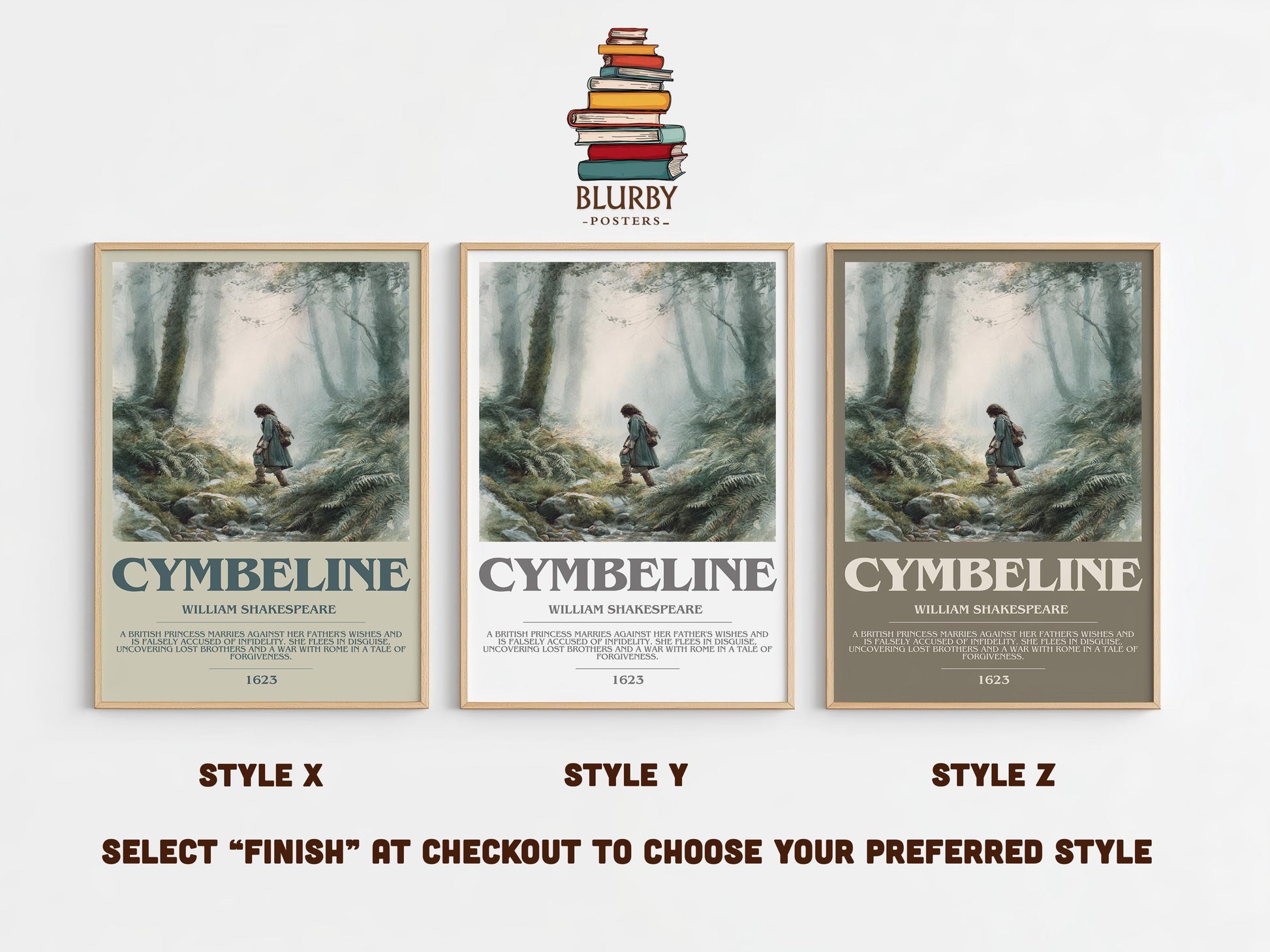 Cymbeline by William Shakespeare | Book Poster | Literary Art Gift For Book Lover | Novel Inspired Wall Art | Free Delivery