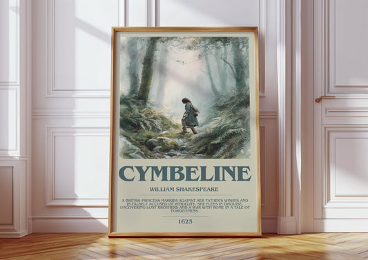 Cymbeline by William Shakespeare | Book Poster | Literary Art Gift For Book Lover | Novel Inspired Wall Art | Free Delivery