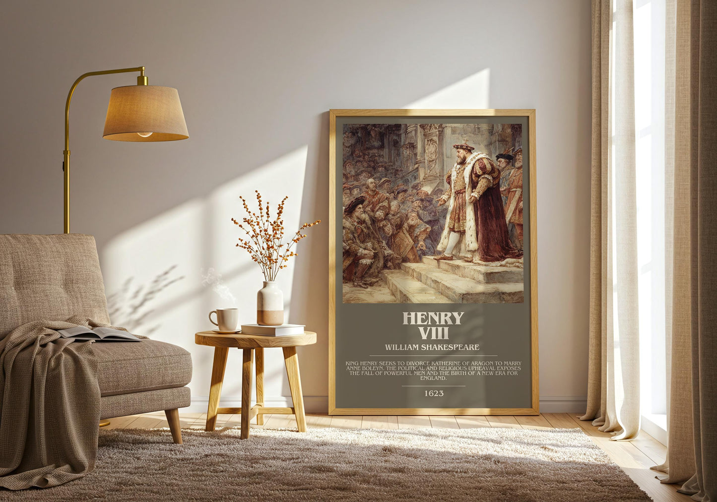 Henry VIII by William Shakespeare | Book Poster | Literary Art Gift For Book Lover | Novel Inspired Wall Art | Free Delivery