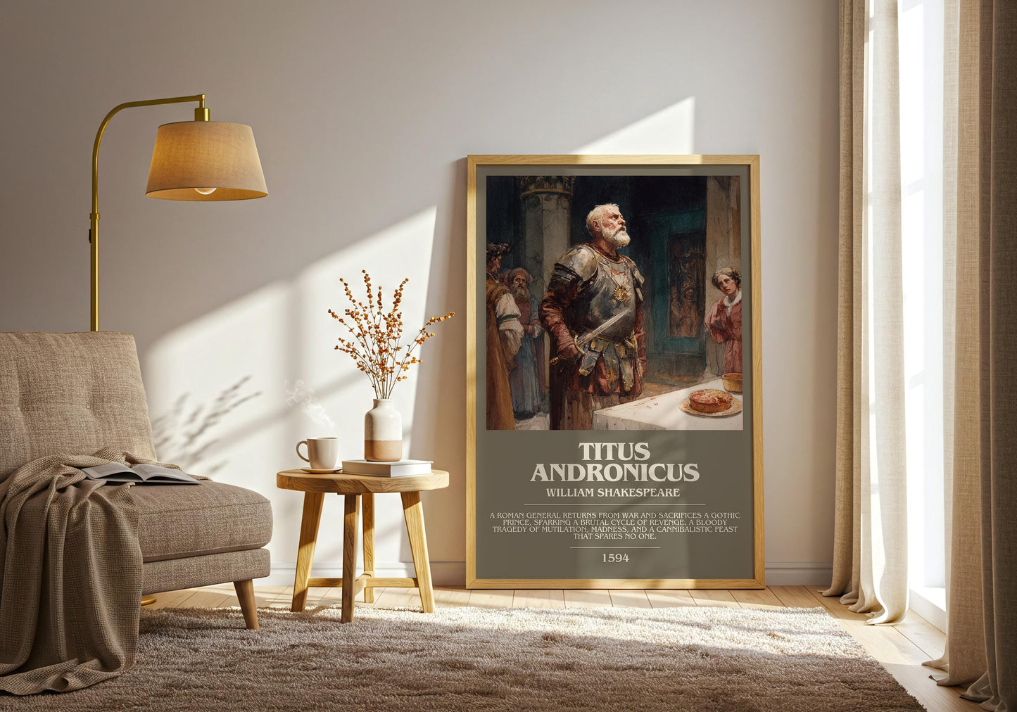 Titus Andronicus by William Shakespeare | Book Poster | Literary Art Gift For Book Lover | Novel Inspired Wall Art | Free Delivery