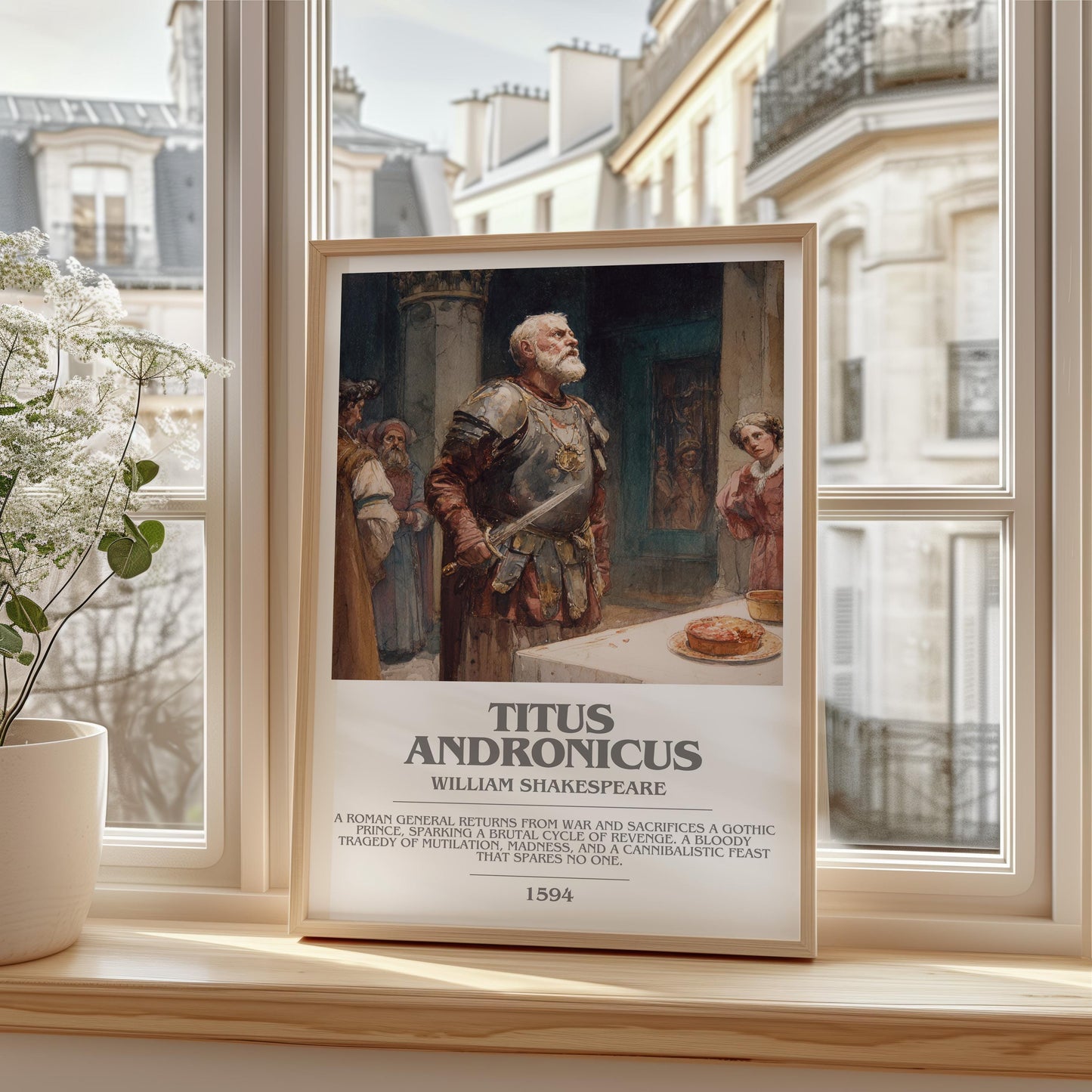 Titus Andronicus by William Shakespeare | Book Poster | Literary Art Gift For Book Lover | Novel Inspired Wall Art | Free Delivery