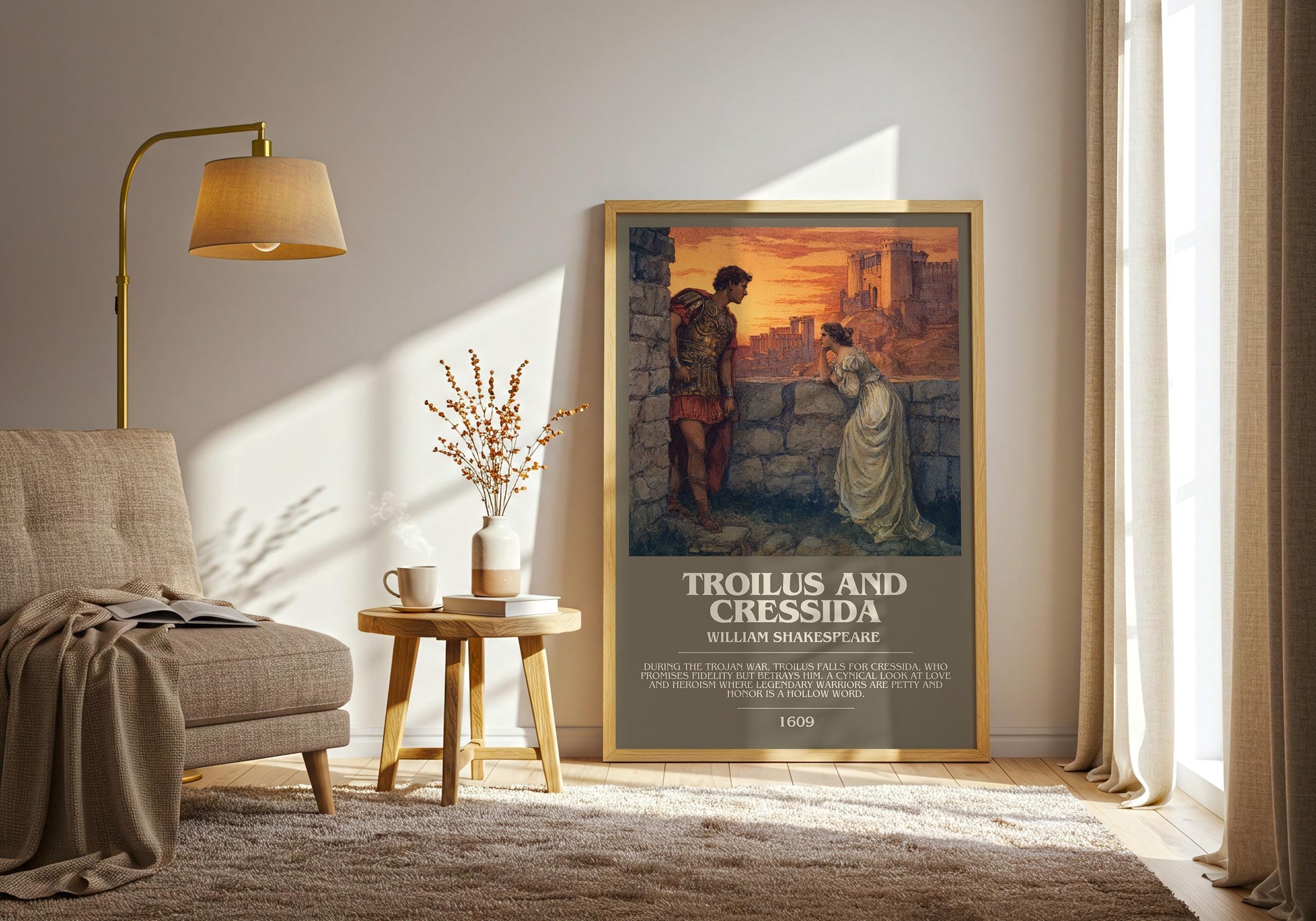 Troilus and Cressida by William Shakespeare | Book Poster | Literary Art Gift For Book Lover | Novel Inspired Wall Art | Free Delivery