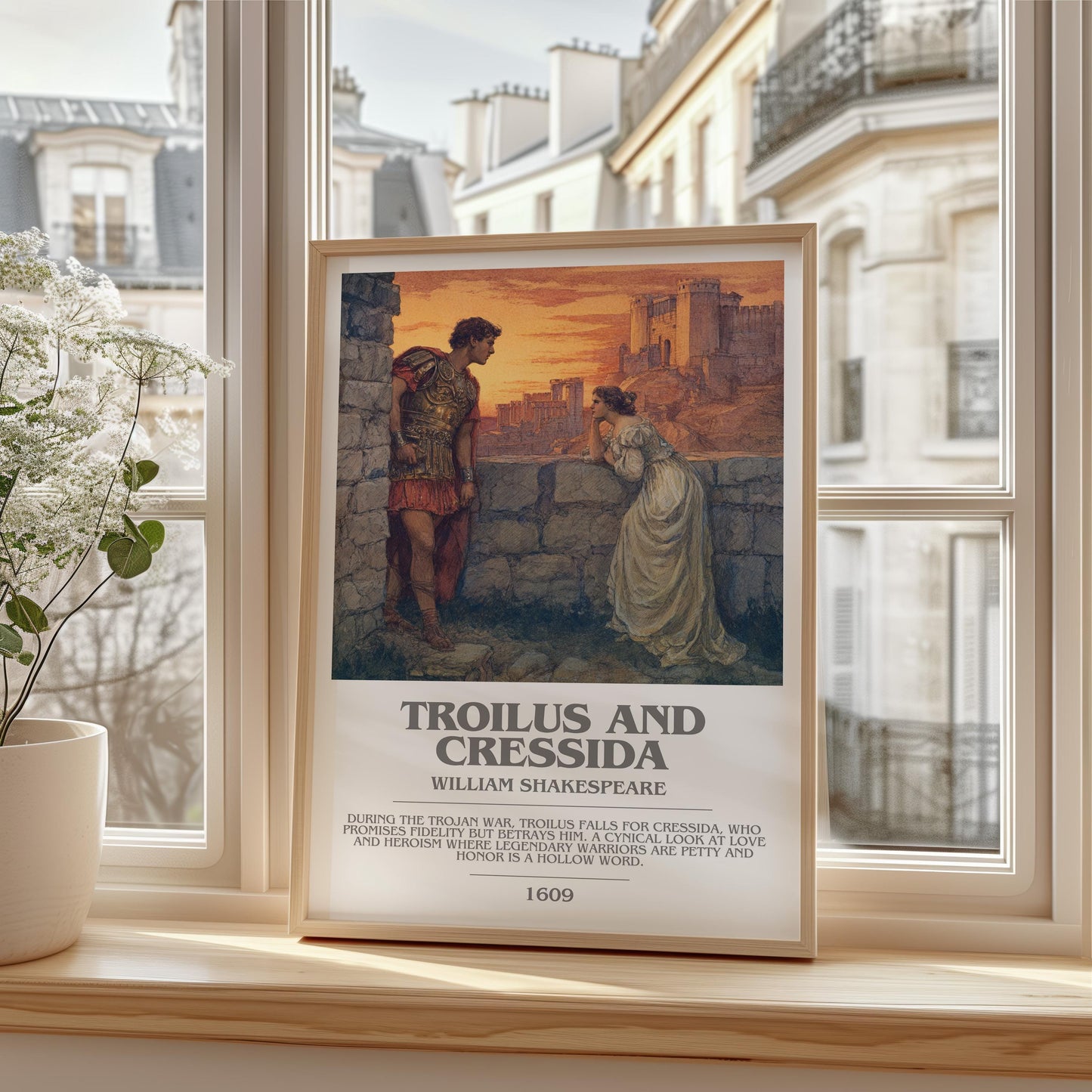 Troilus and Cressida by William Shakespeare | Book Poster | Literary Art Gift For Book Lover | Novel Inspired Wall Art | Free Delivery