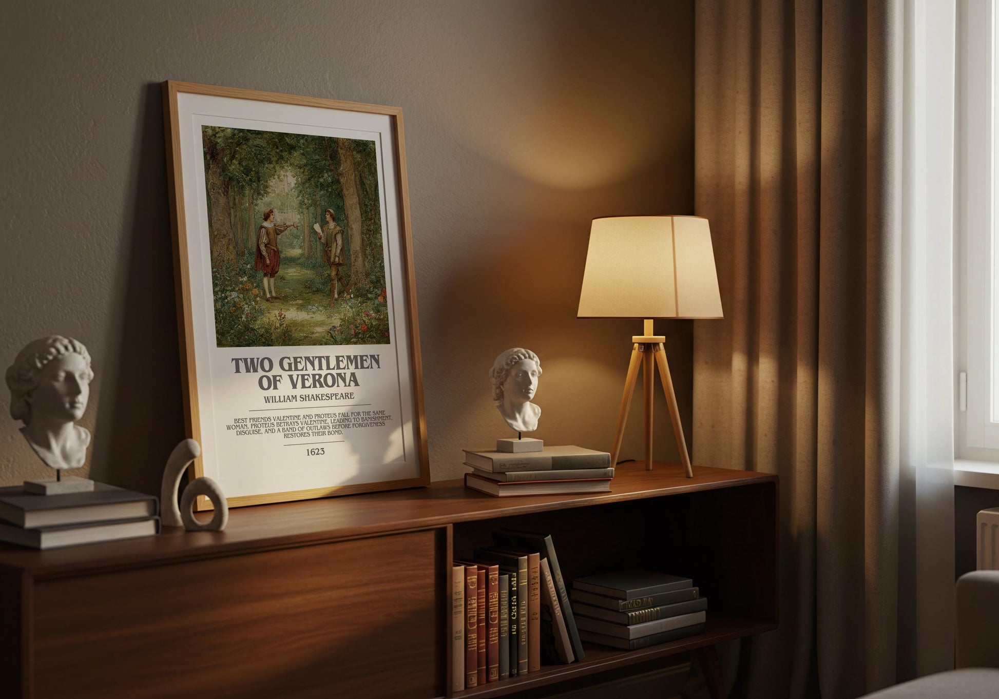 Two Gentlemen of Verona by William Shakespeare | Book Poster | Literary Art Gift For Book Lover | Novel Inspired Wall Art | Free Delivery