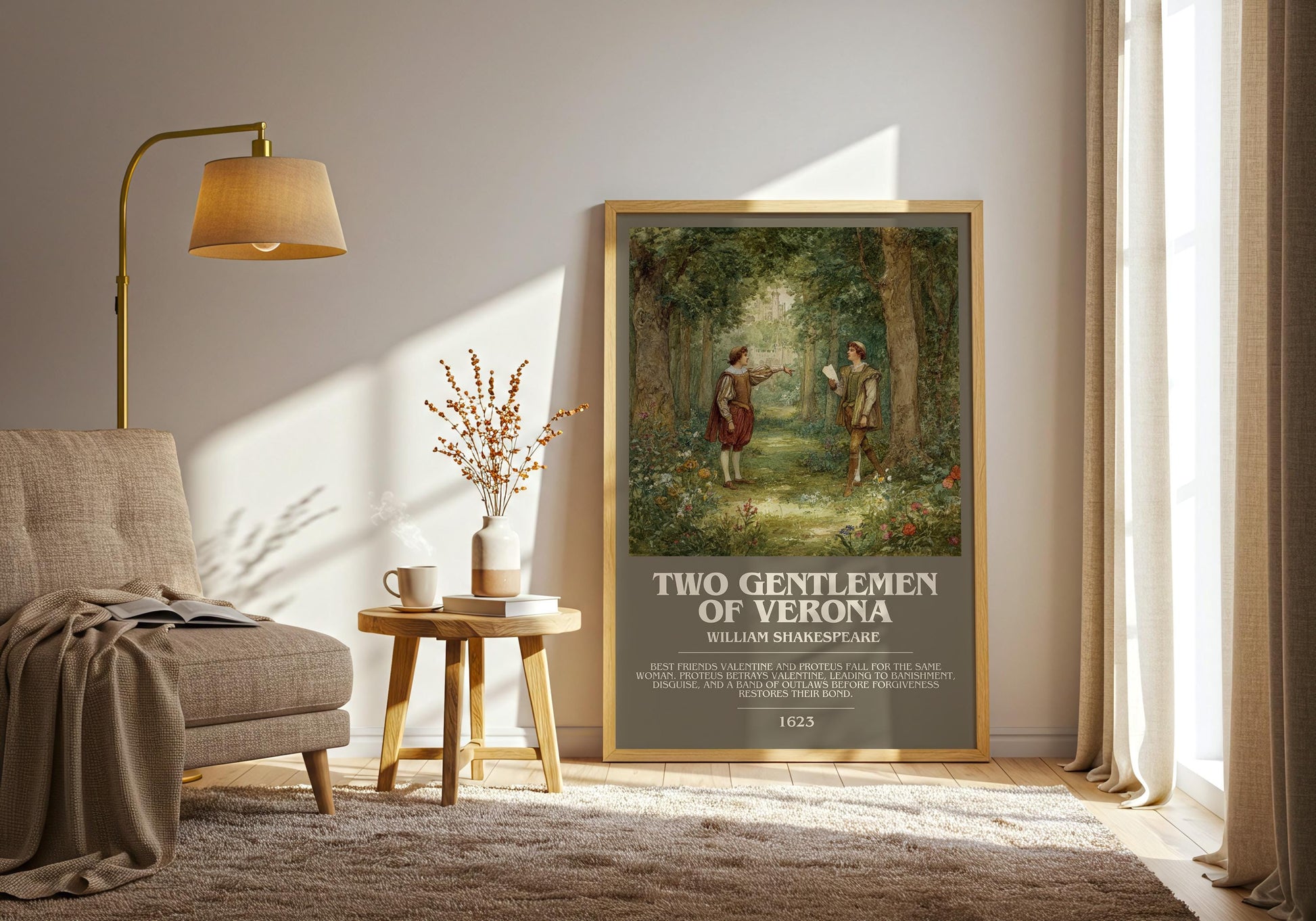Two Gentlemen of Verona by William Shakespeare | Book Poster | Literary Art Gift For Book Lover | Novel Inspired Wall Art | Free Delivery