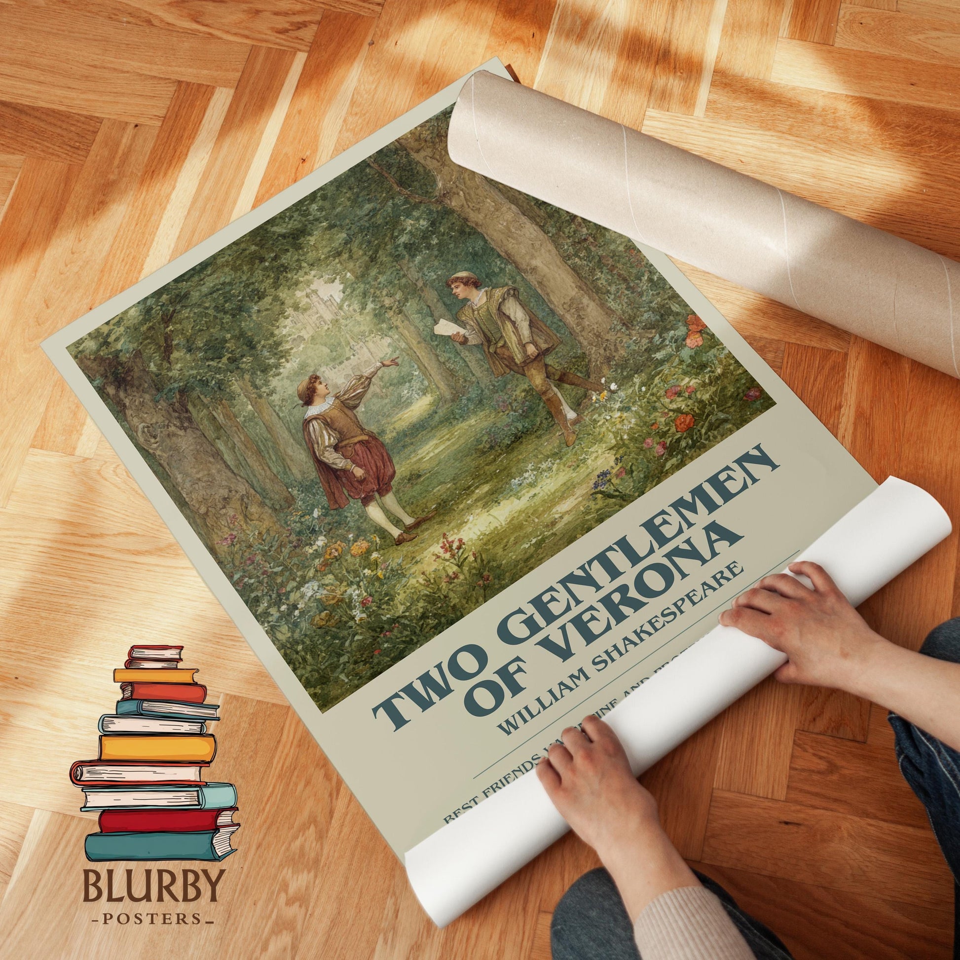 Two Gentlemen of Verona by William Shakespeare | Book Poster | Literary Art Gift For Book Lover | Novel Inspired Wall Art | Free Delivery