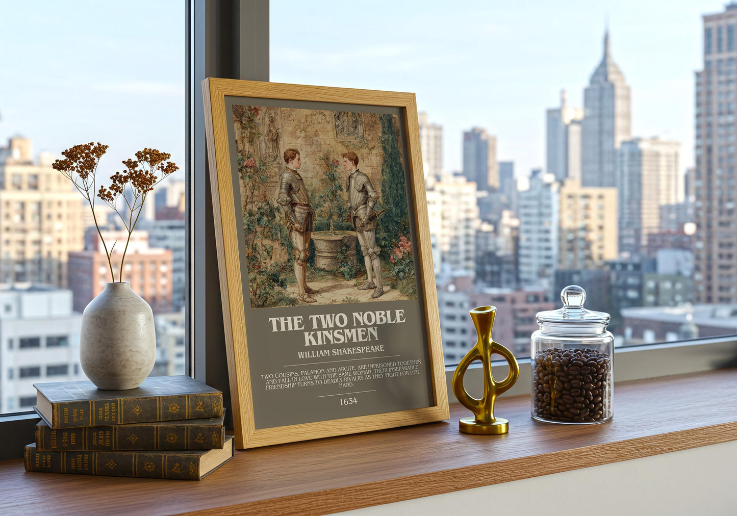 The Two Noble Kinsmen by William Shakespeare | Book Poster | Literary Art Gift For Book Lover | Novel Inspired Wall Art | Free Delivery