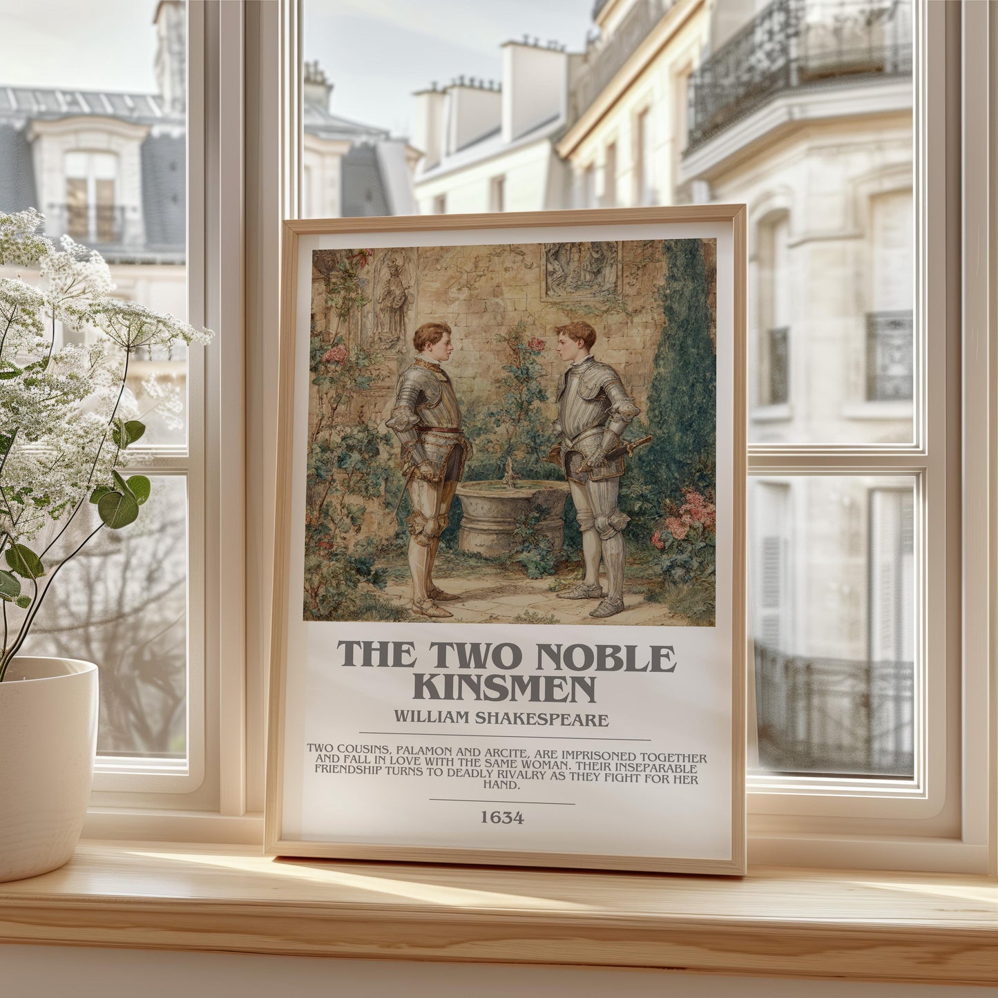 The Two Noble Kinsmen by William Shakespeare | Book Poster | Literary Art Gift For Book Lover | Novel Inspired Wall Art | Free Delivery