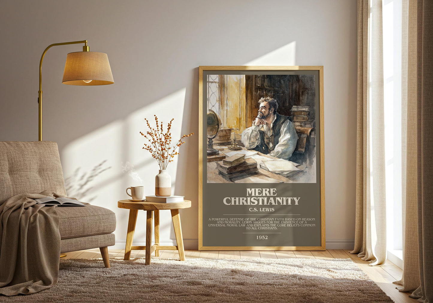 Mere Christianity by C.S. Lewis | Book Poster | Literary Art Gift For Book Lover | Novel Inspired Wall Art | Free Delivery