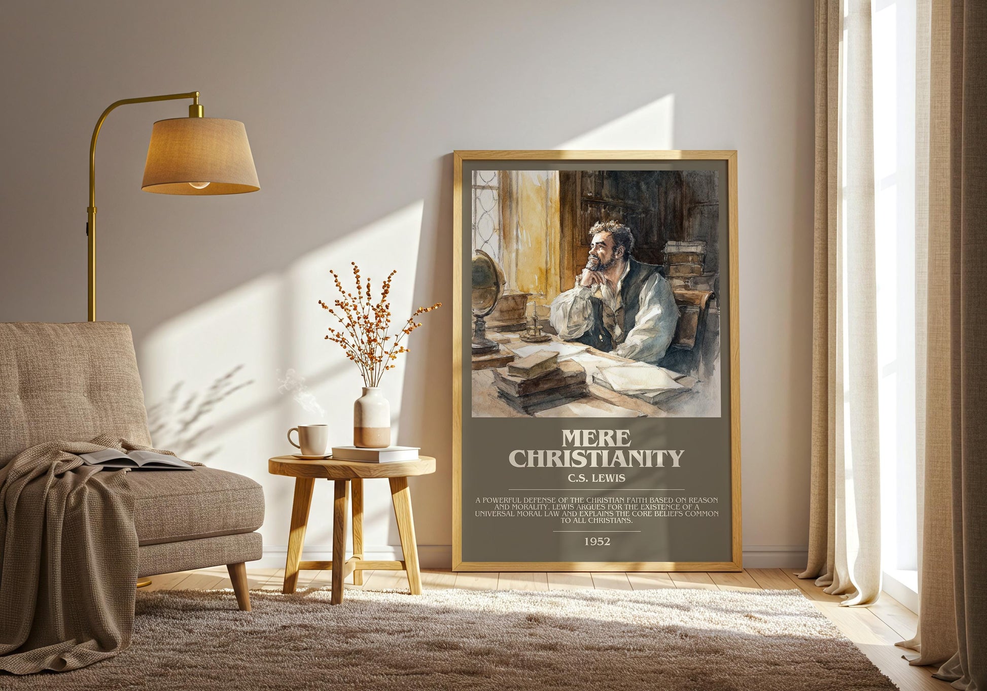 Mere Christianity by C.S. Lewis | Book Poster | Literary Art Gift For Book Lover | Novel Inspired Wall Art | Free Delivery