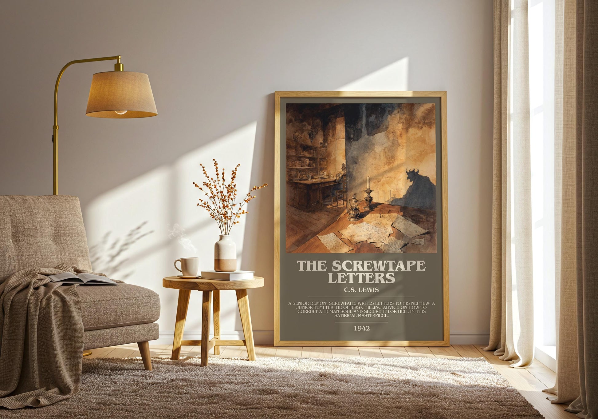 The Screwtape Letters by C.S. Lewis | Book Poster | Literary Art Gift For Book Lover | Novel Inspired Wall Art | Free Delivery