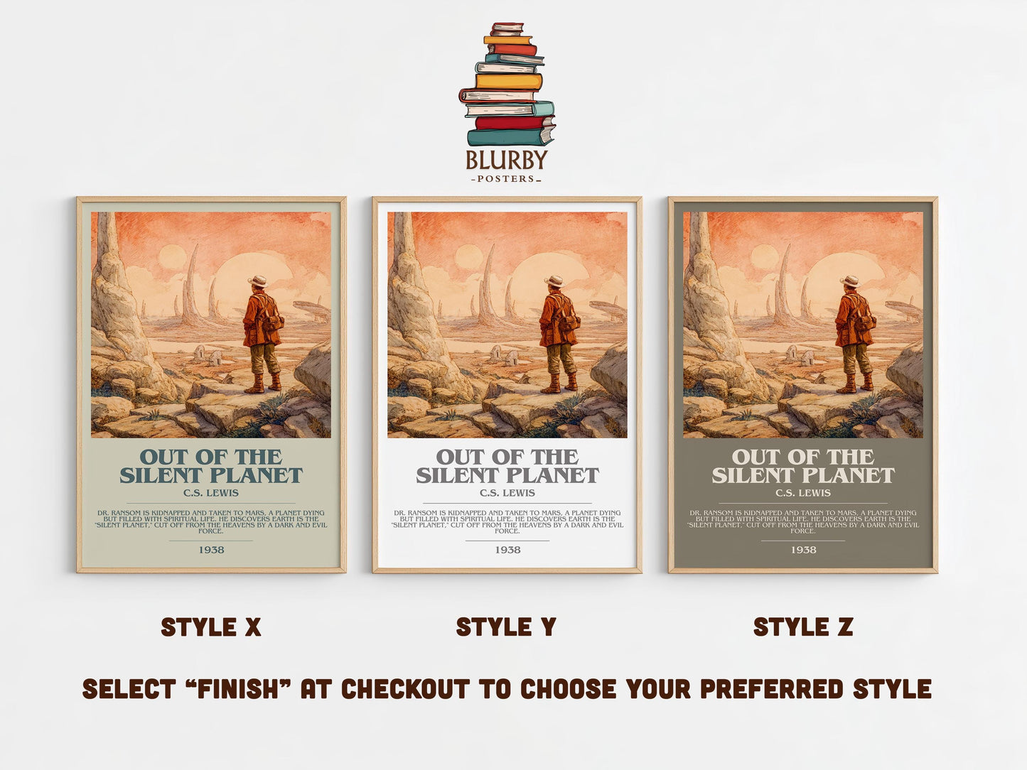 Out of the Silent Planet by C.S. Lewis | Book Poster | Literary Art Gift For Book Lover | Novel Inspired Wall Art | Free Delivery