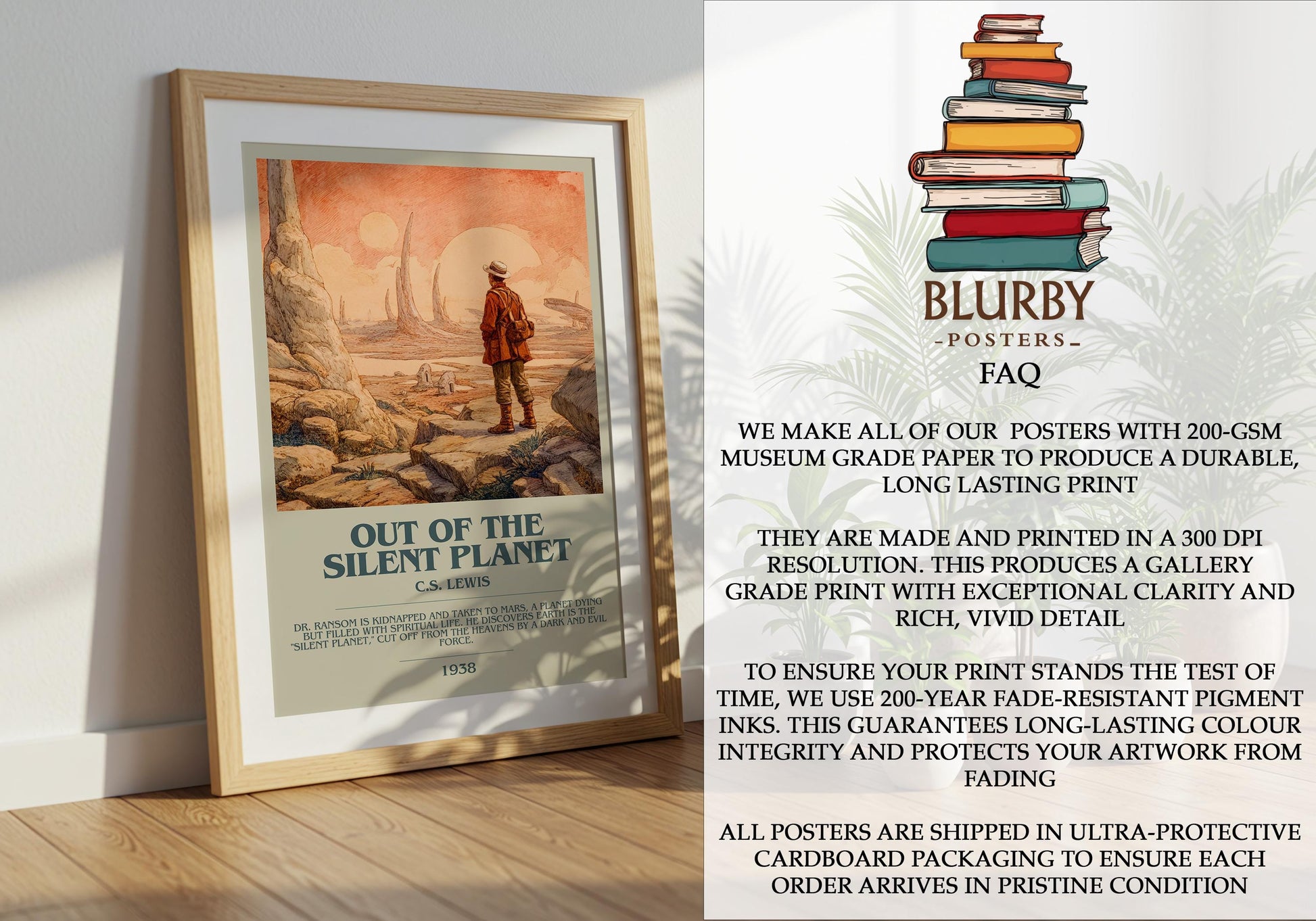 Out of the Silent Planet by C.S. Lewis | Book Poster | Literary Art Gift For Book Lover | Novel Inspired Wall Art | Free Delivery