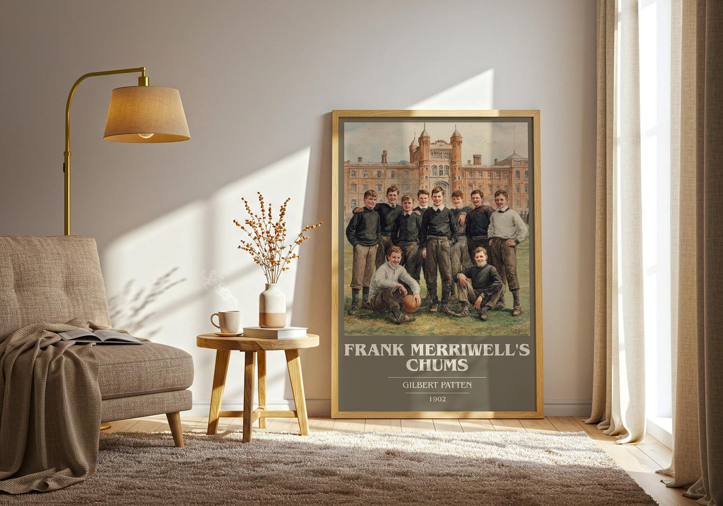 Frank Merriwell's Chums book cover book poster framed on wall – adventure wall art