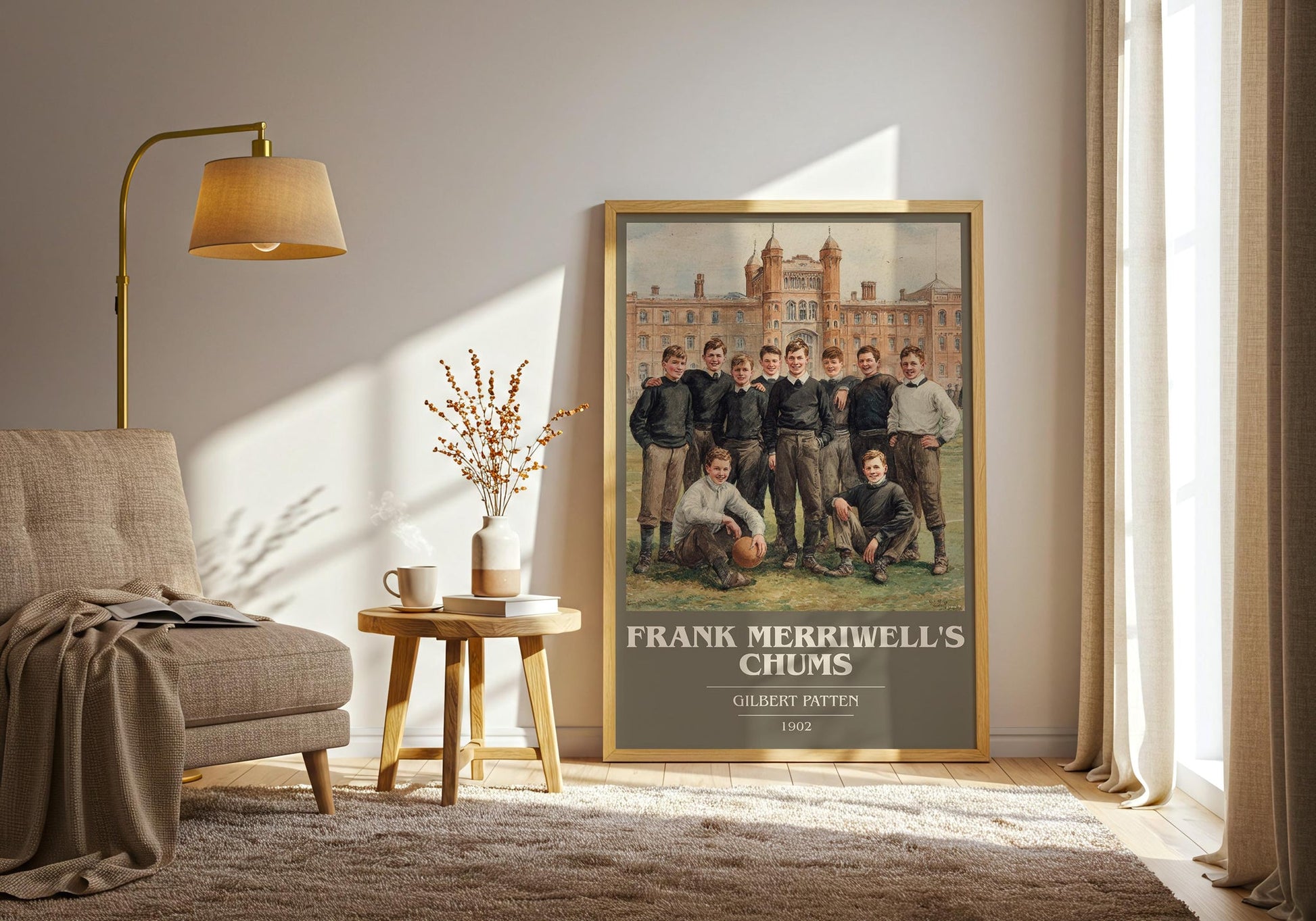 Frank Merriwell's Chums book cover book poster framed on wall – adventure wall art