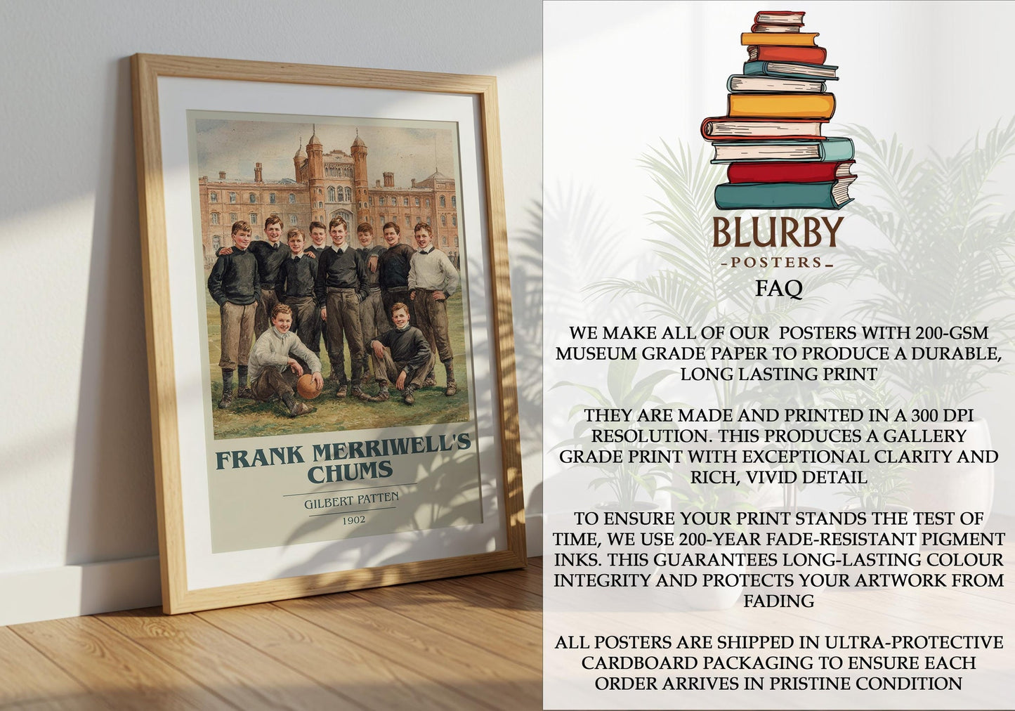 Frank Merriwell's Chums book poster packaging – museum-quality print rolled in protective tube