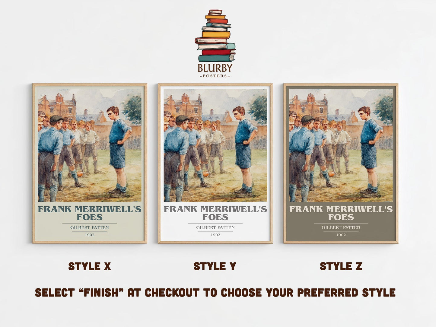 Frank Merriwell's Foes book cover poster colour and style options – Gilbert Patten book art
