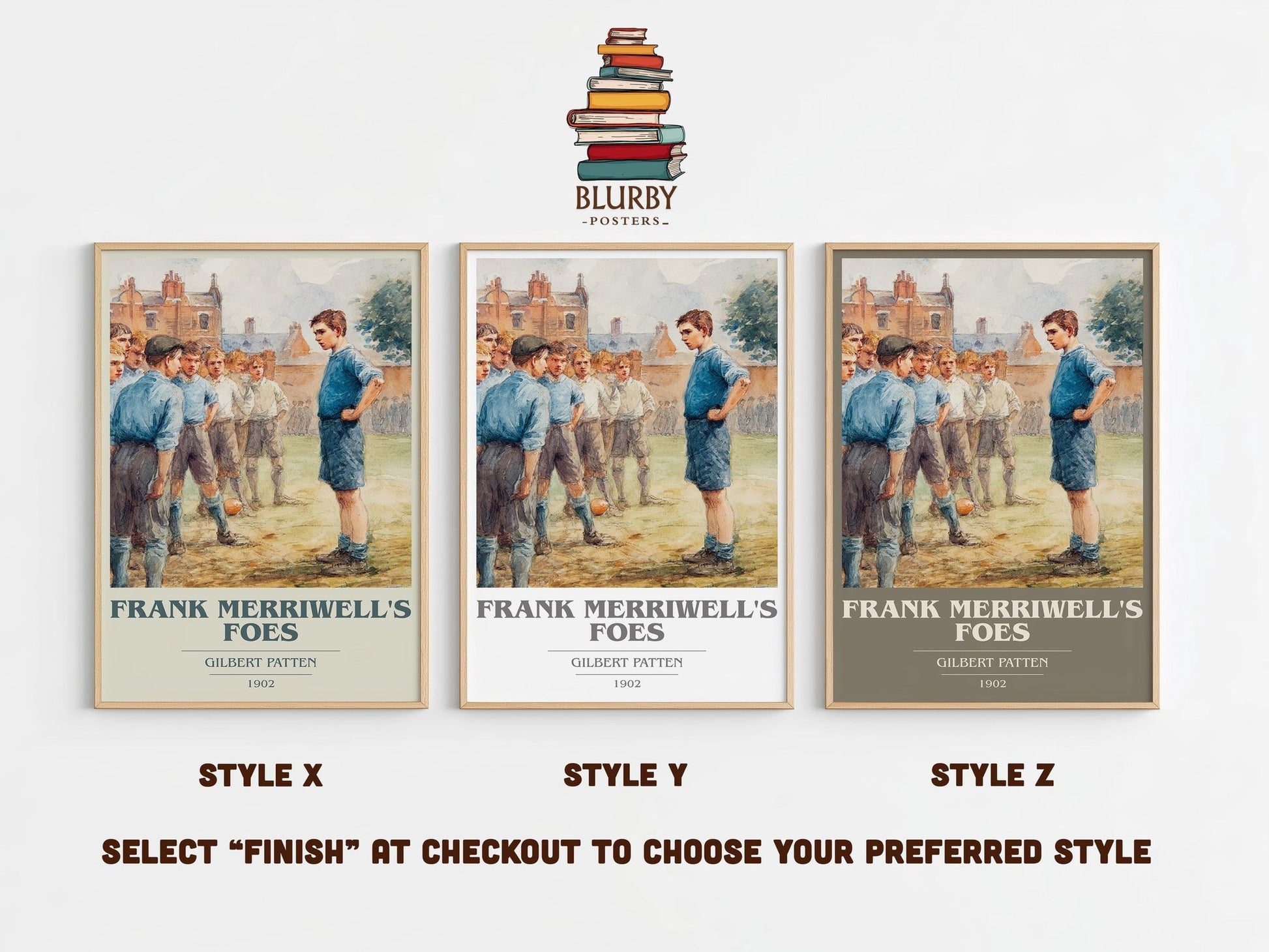 Frank Merriwell's Foes book cover poster colour and style options – Gilbert Patten book art