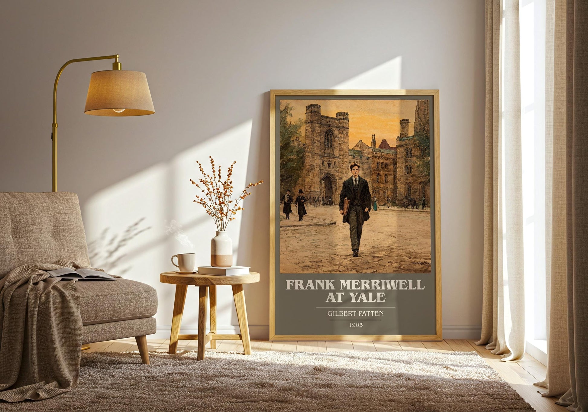 Frank Merriwell At Yale book cover print on bookshelf – Gilbert Patten fan gift