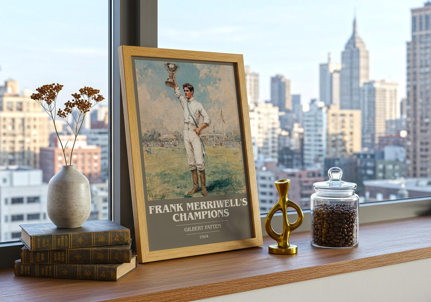 Frank Merriwell's Champions book cover book poster framed on wall – adventure wall art