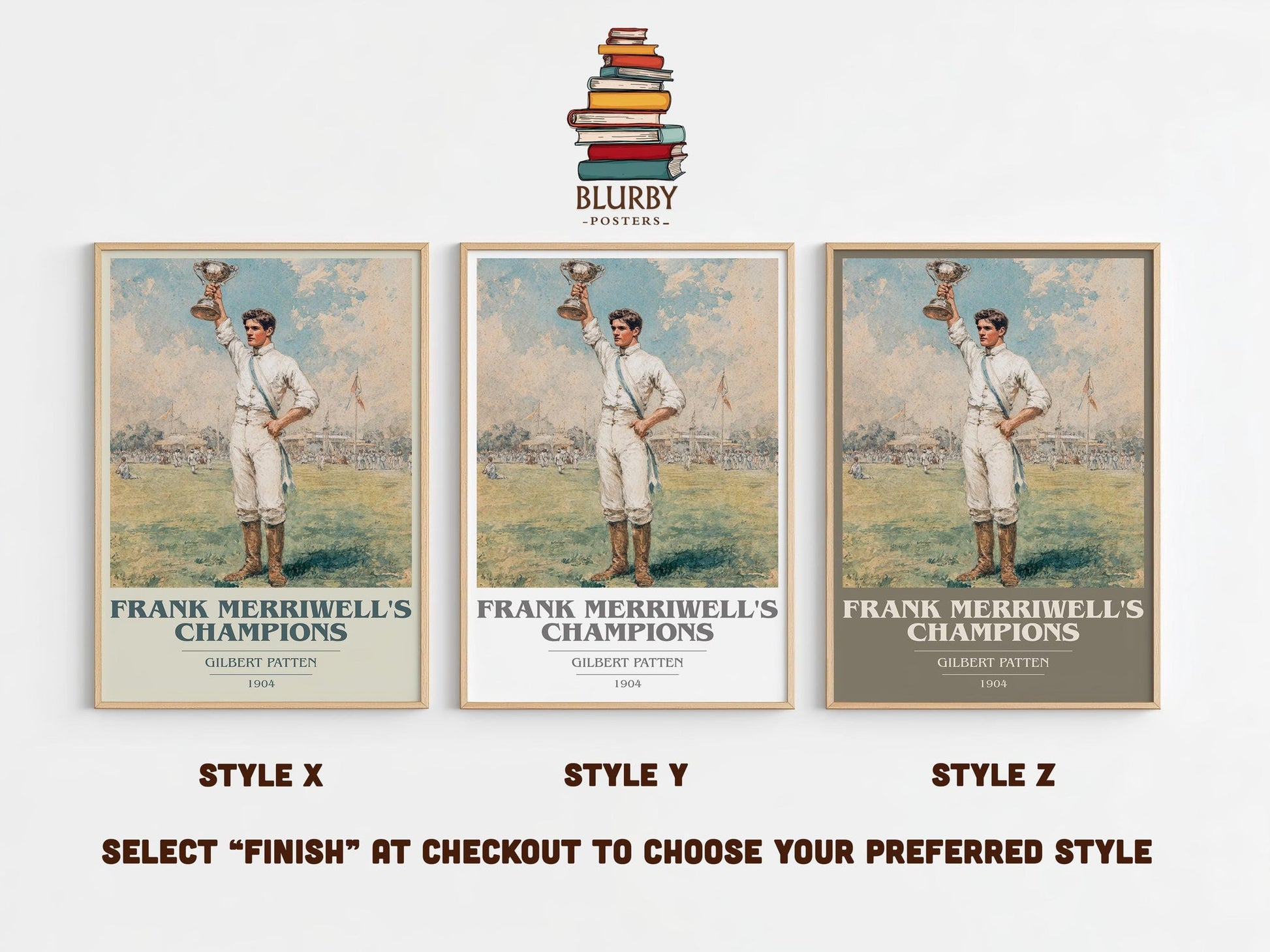 Frank Merriwell's Champions book cover poster colour and style options – Gilbert Patten book art