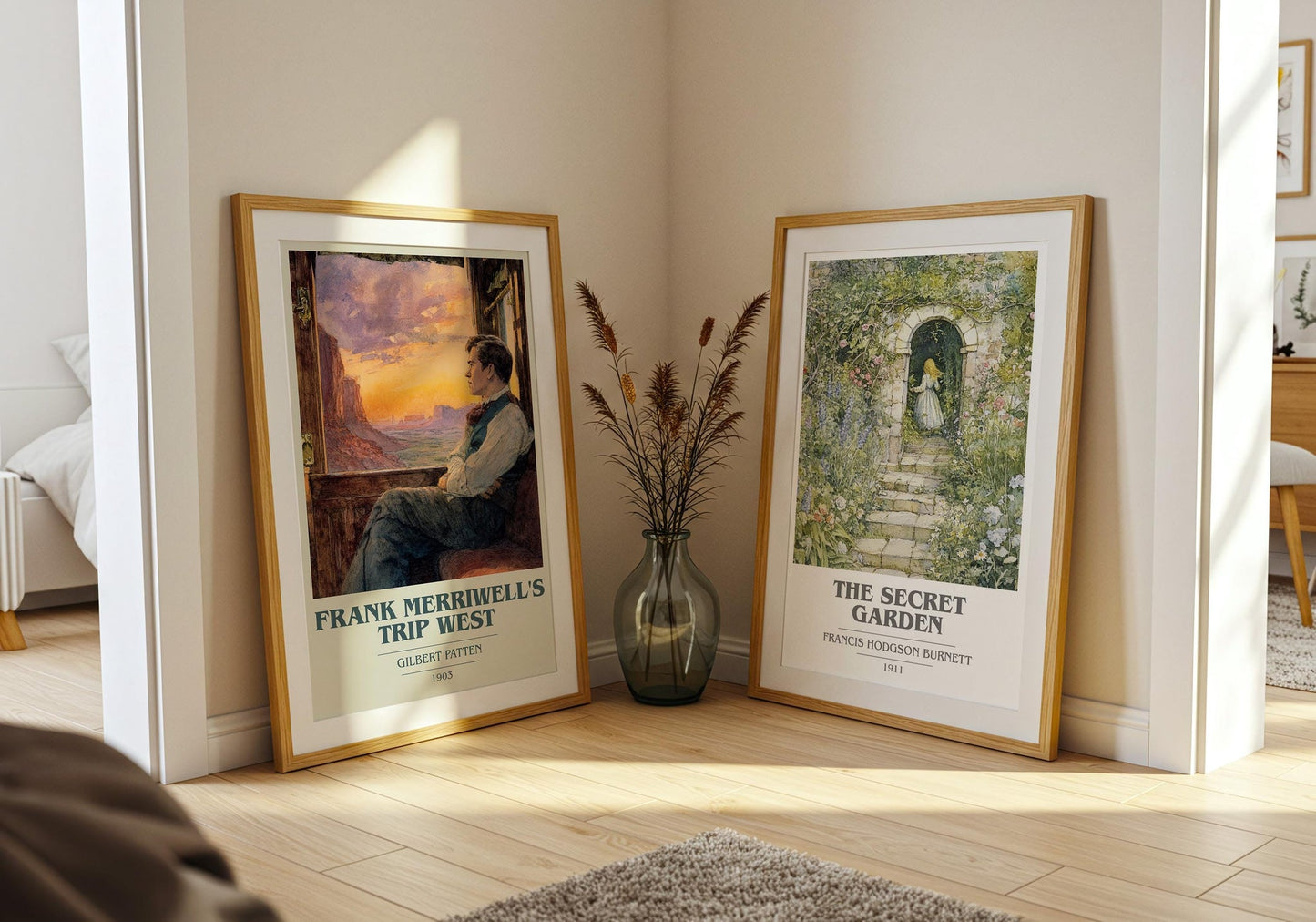Frank Merriwell's Trip West book cover poster paired in gallery wall – literary art prints