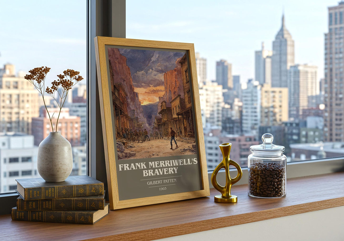 Frank Merriwell's Bravery book cover book poster framed on wall – adventure wall art