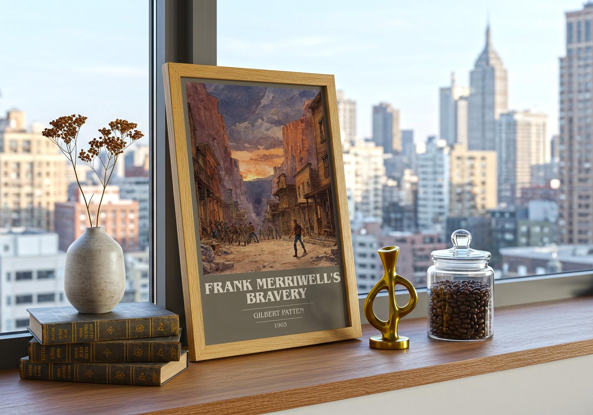 Frank Merriwell's Bravery book cover book poster framed on wall – adventure wall art