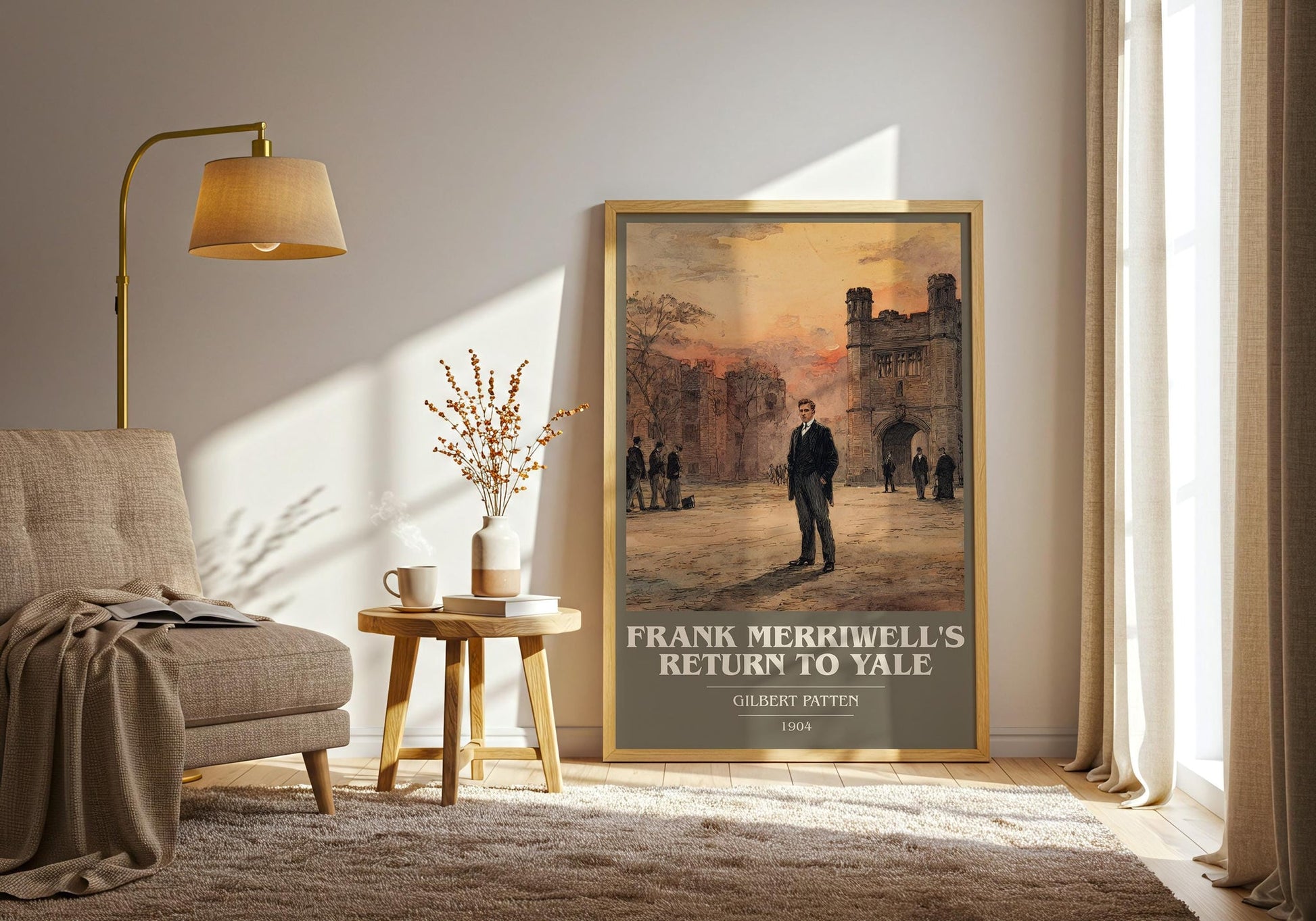 Frank Merriwell's Return To Yale book cover print on bookshelf – Gilbert Patten fan gift