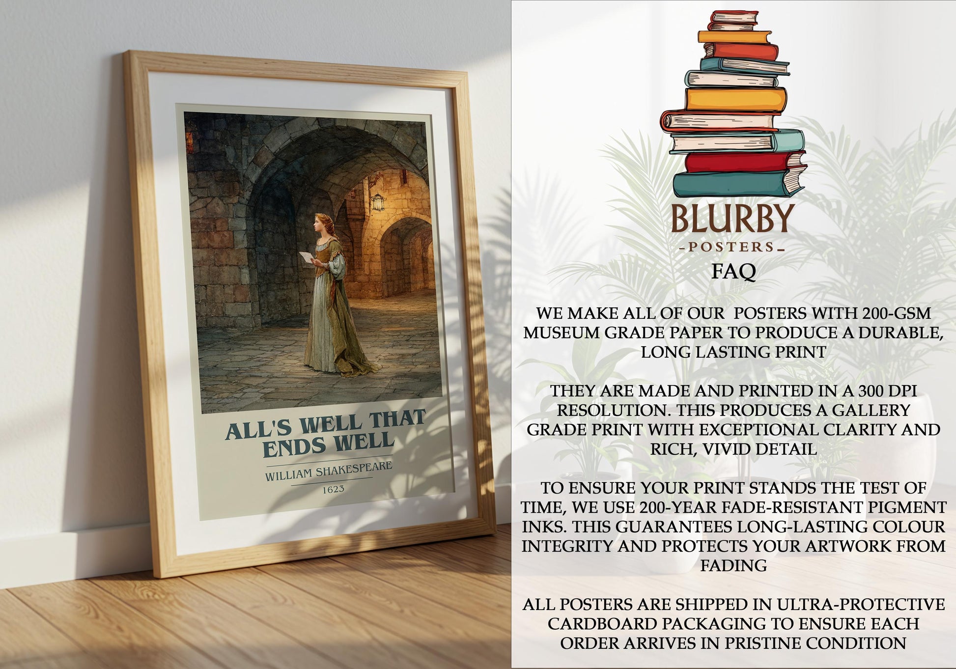 All's Well That Ends Well by William Shakespeare | Book Poster | Literary Art Gift For Book Lover | Novel Inspired Wall Art | Free Delivery