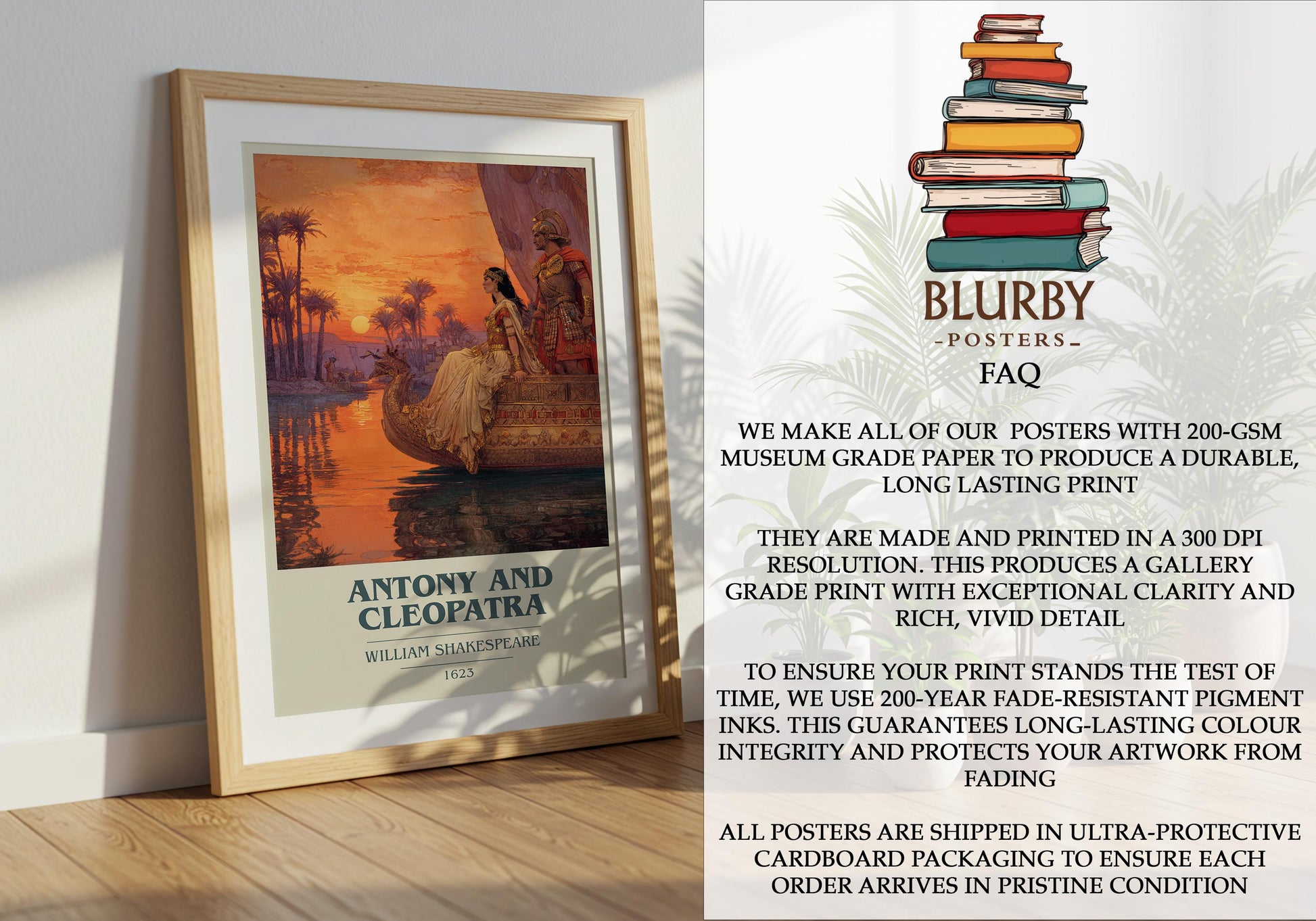 Antony and Cleopatra by William Shakespeare | Book Poster | Literary Art Gift For Book Lover | Novel Inspired Wall Art | Free Delivery