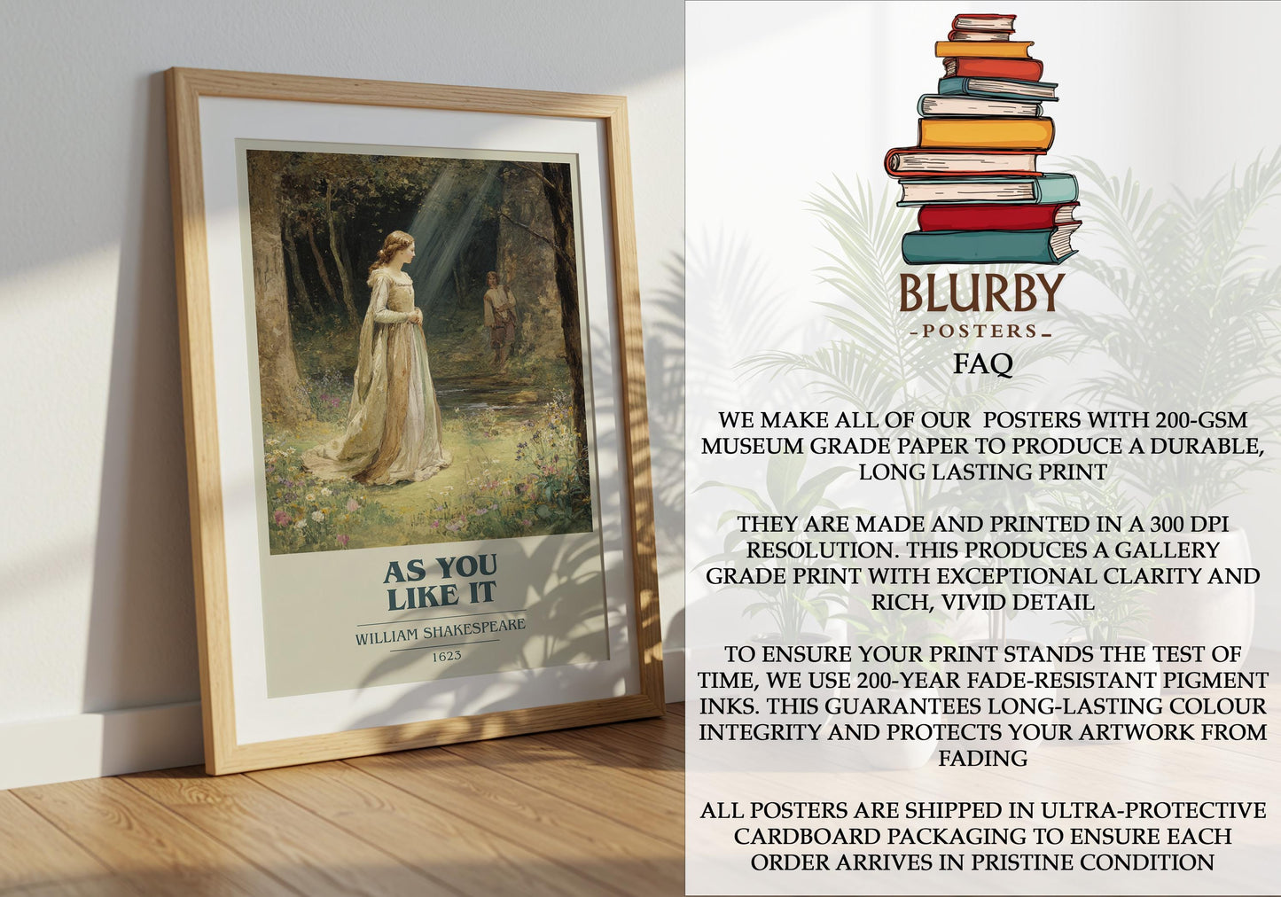 As You Like It by William Shakespeare | Book Poster | Literary Art Gift For Book Lover | Novel Inspired Wall Art | Free Delivery