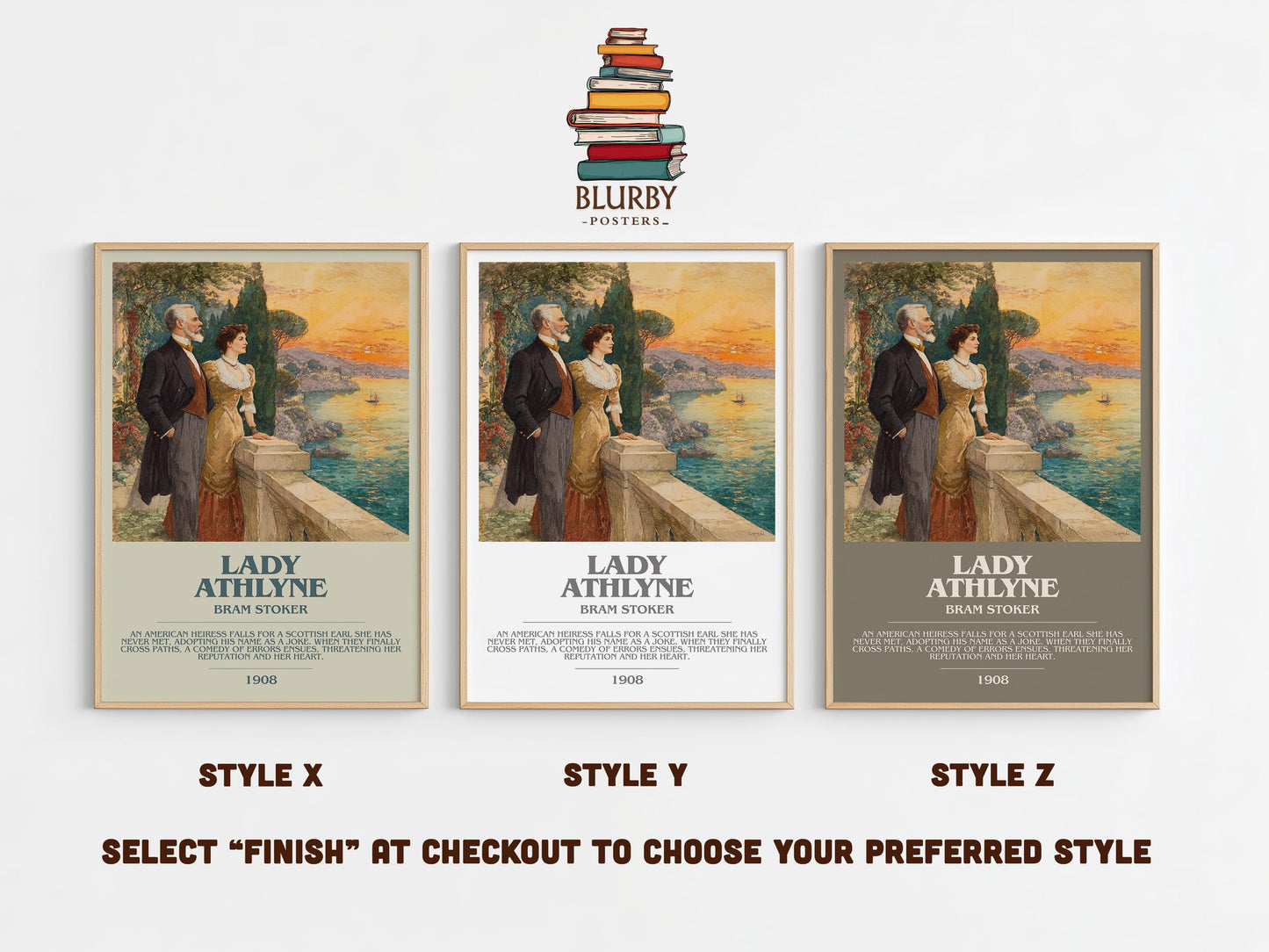 Lady Athlyne by Bram Stoker | Book Poster | Literary Art Gift For Book Lover | Novel Inspired Wall Art