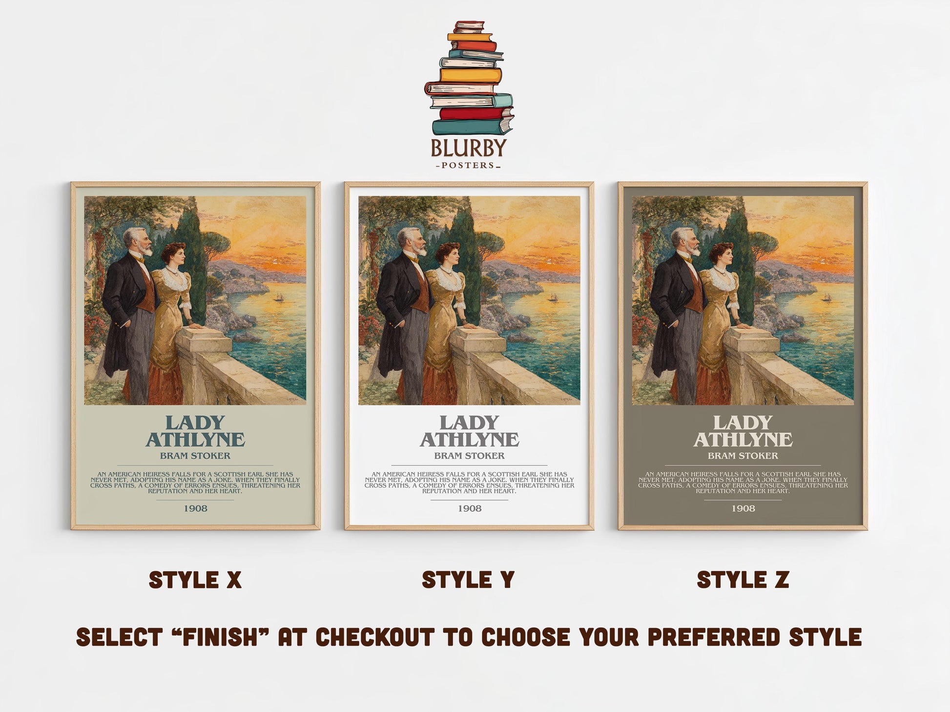 Lady Athlyne by Bram Stoker | Book Poster | Literary Art Gift For Book Lover | Novel Inspired Wall Art