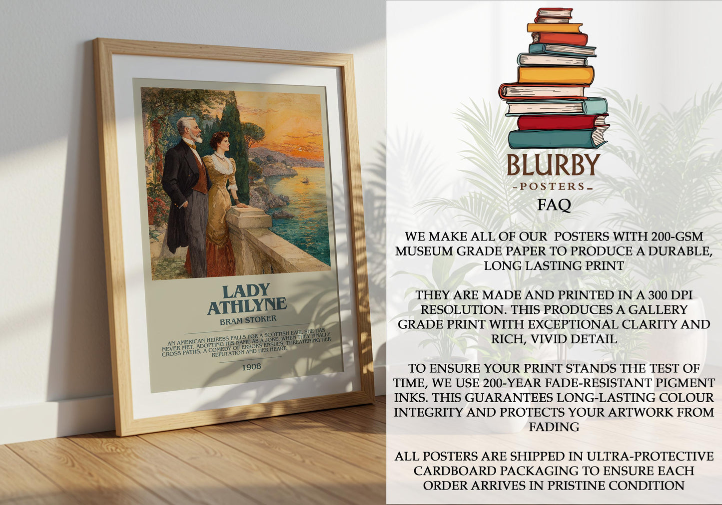Lady Athlyne by Bram Stoker | Book Poster | Literary Art Gift For Book Lover | Novel Inspired Wall Art