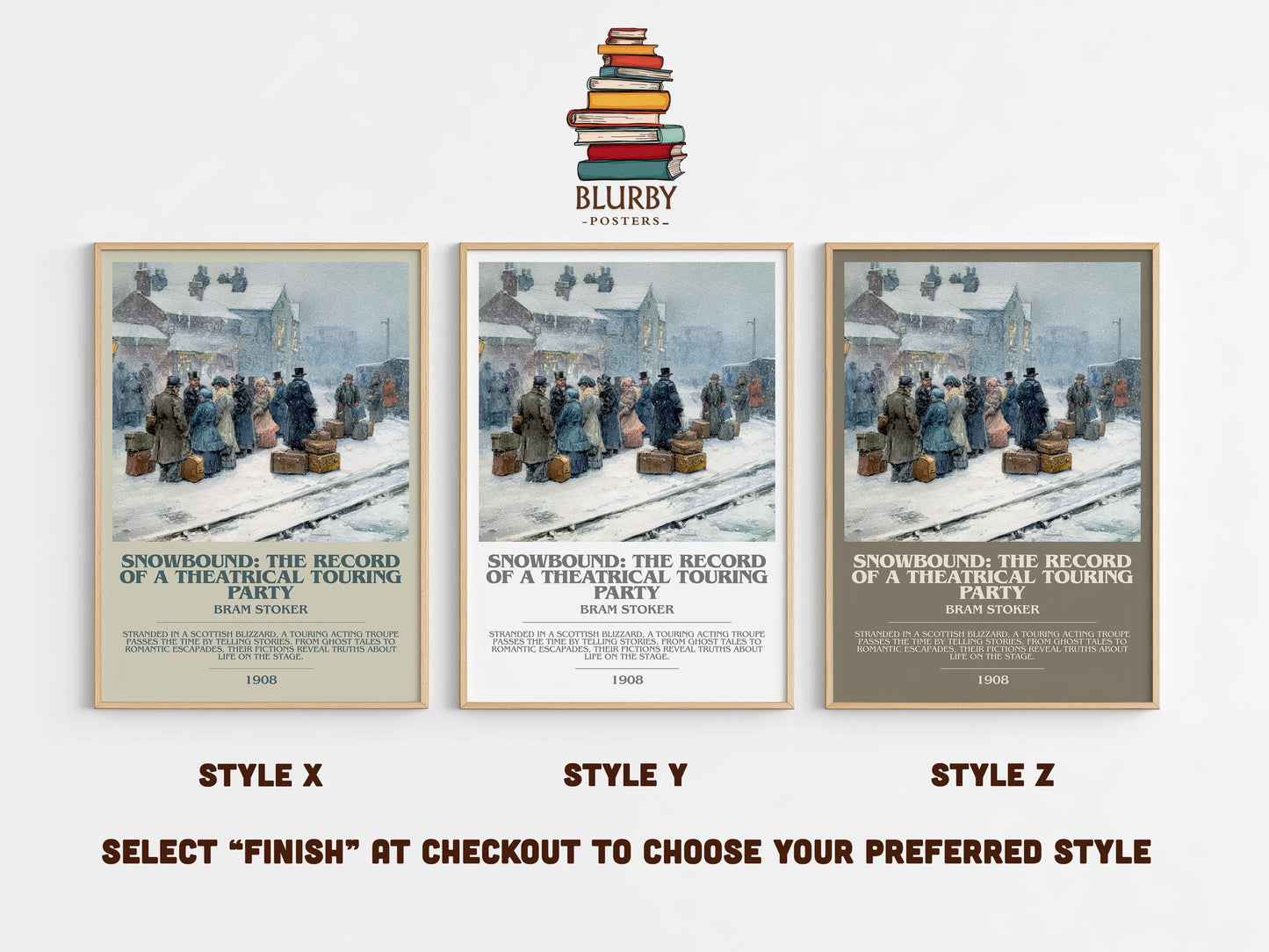 Snowbound: The Record of a Theatrical Touring Party by Bram Stoker | Book Poster | Literary Art Gift For Book Lover | Novel Wall Art