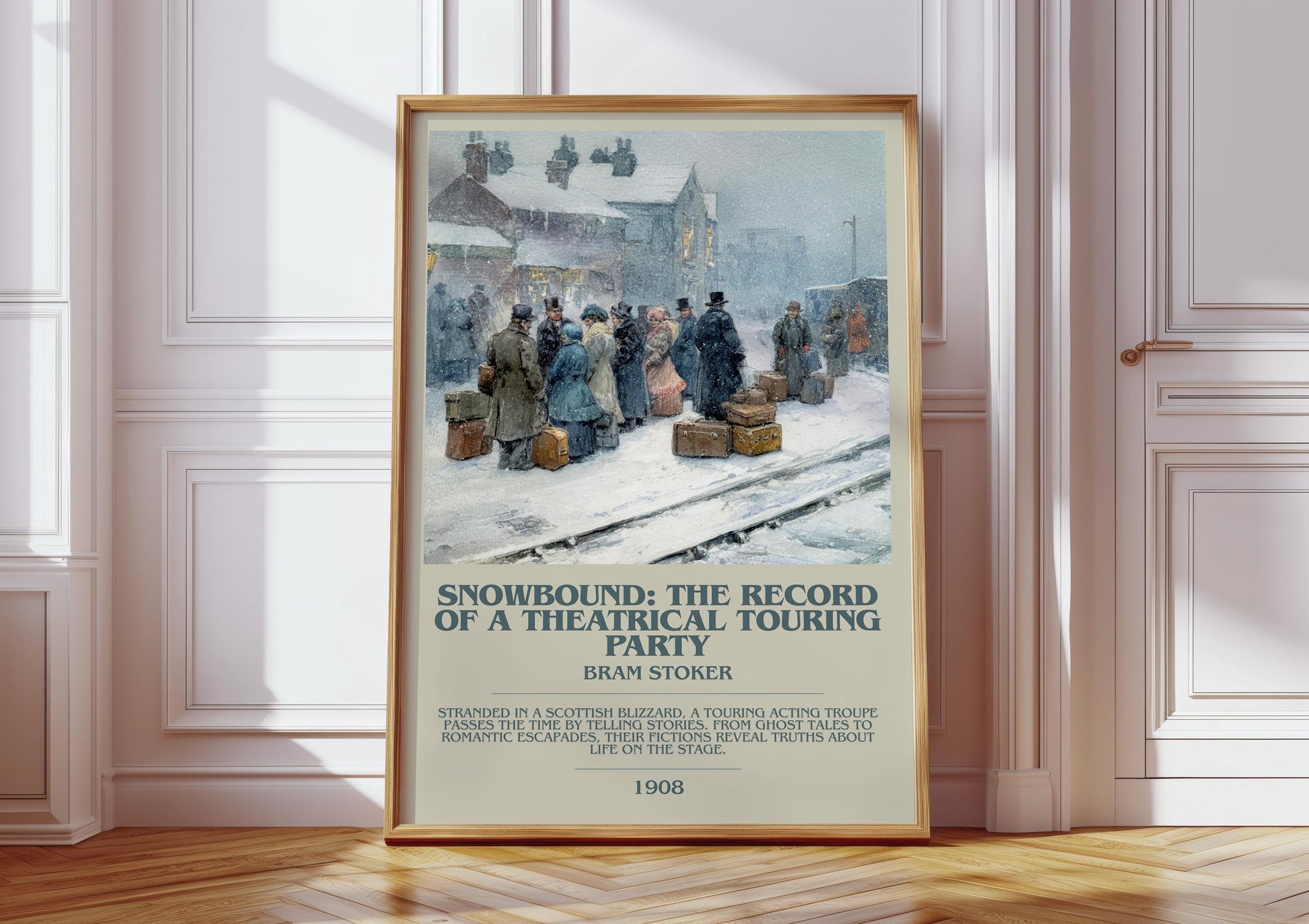 Snowbound: The Record of a Theatrical Touring Party by Bram Stoker | Book Poster | Literary Art Gift For Book Lover | Novel Wall Art