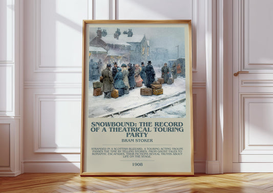 Snowbound: The Record of a Theatrical Touring Party by Bram Stoker | Book Poster | Literary Art Gift For Book Lover | Novel Wall Art